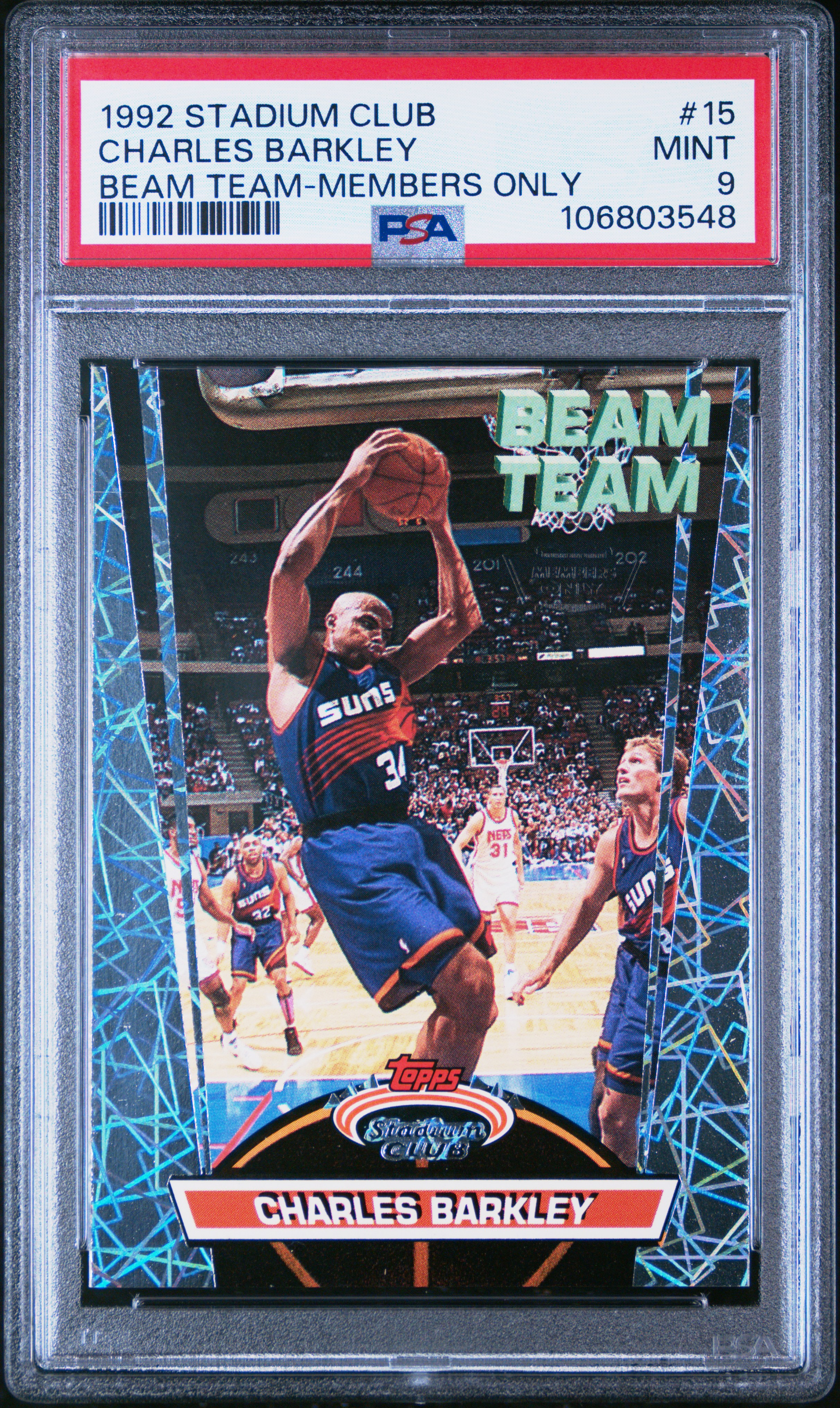 1992 Stadium Club Beam Team Charles Barkley #15 (Beam Team-Members Only) Mint 9 front