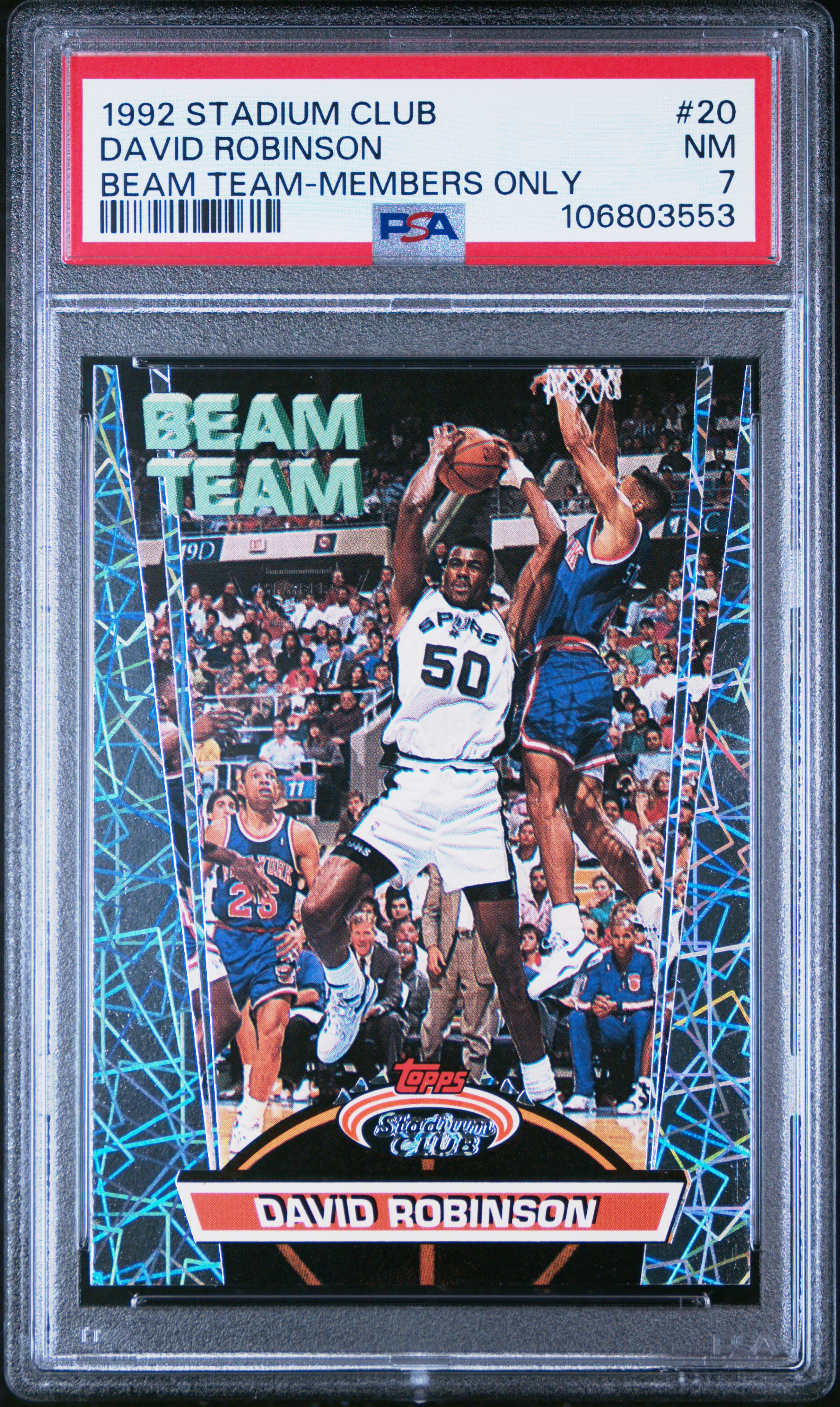 1992 Stadium Club Beam Team David Robinson #20 (Beam Team-Members Only) Nm 7 front