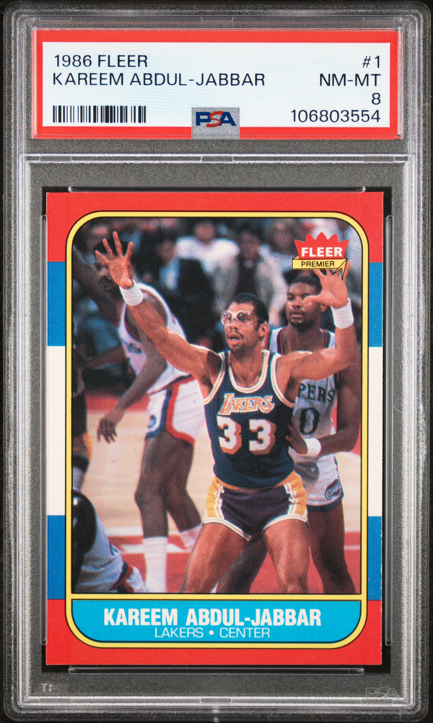 1986 Fleer Kareem Abdul-Jabbar #1 Nm-Mt 8 front