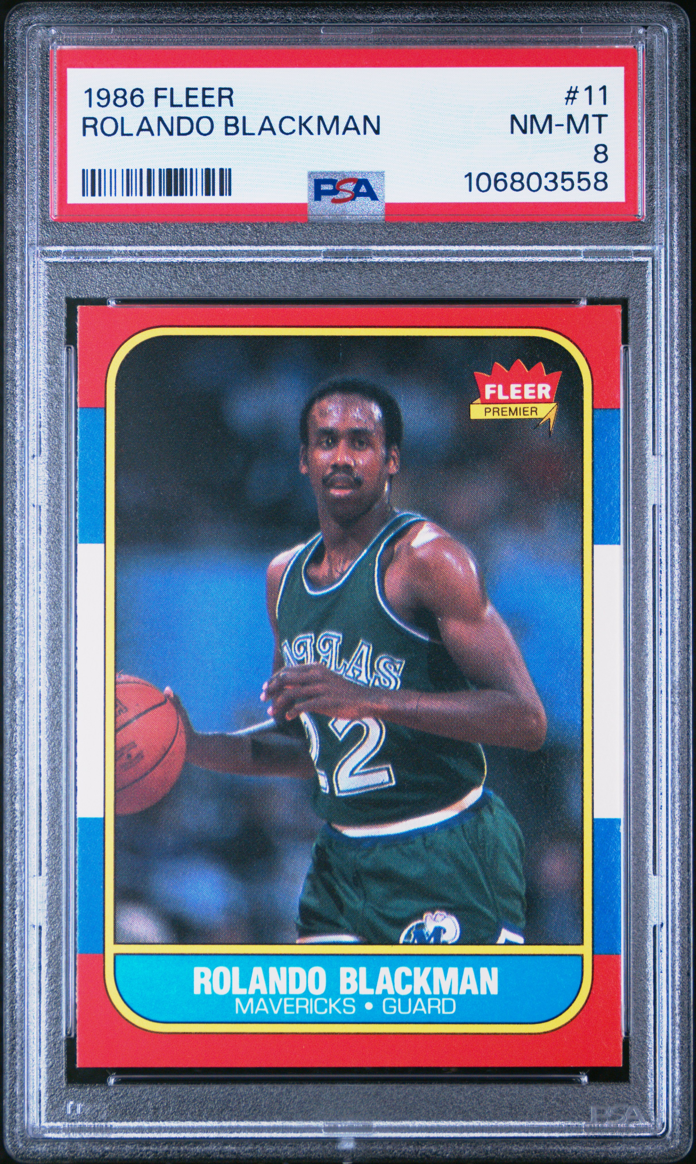 1986 Fleer Rolando Blackman #11 Nm-Mt 8 front