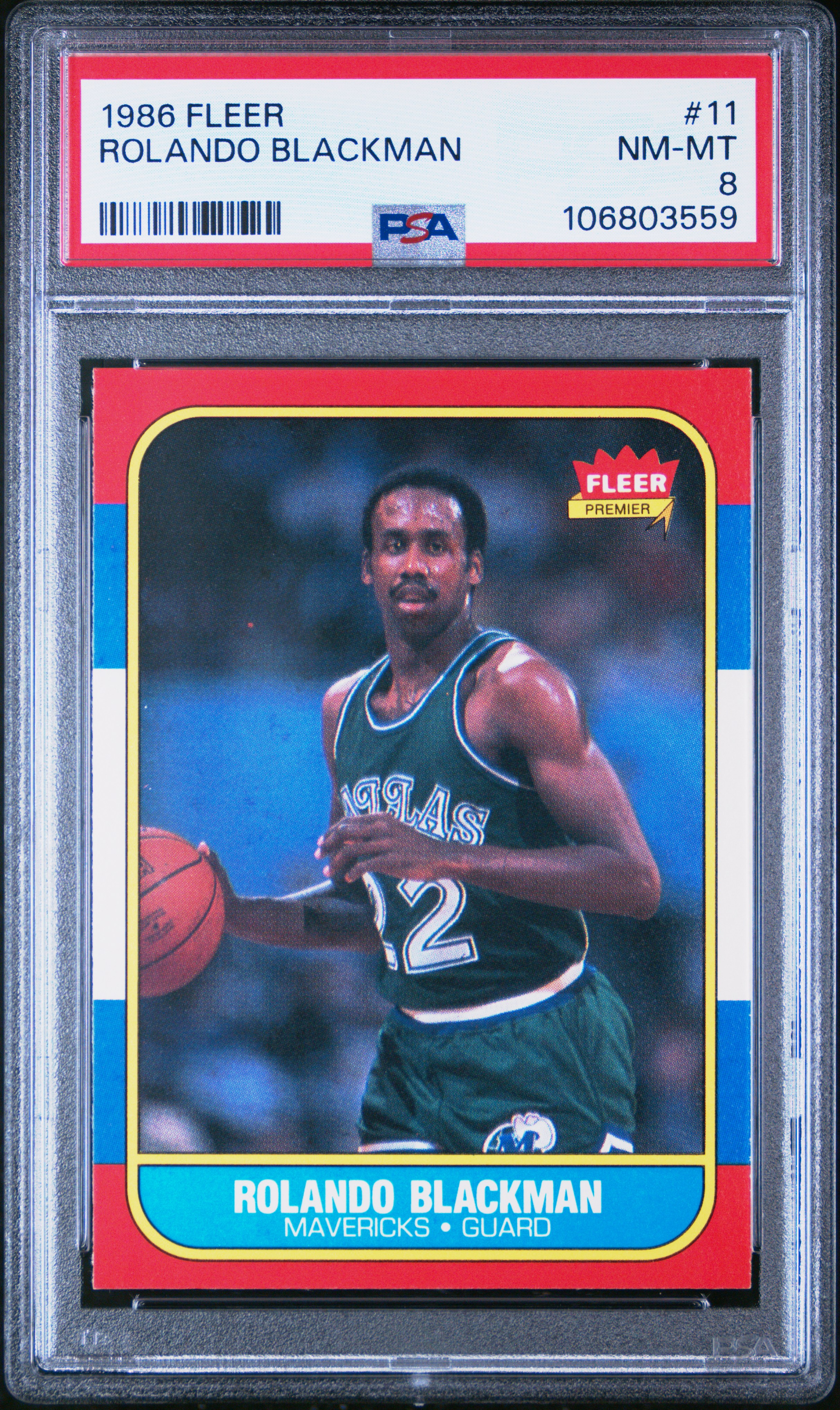1986 Fleer Rolando Blackman #11 Nm-Mt 8 front