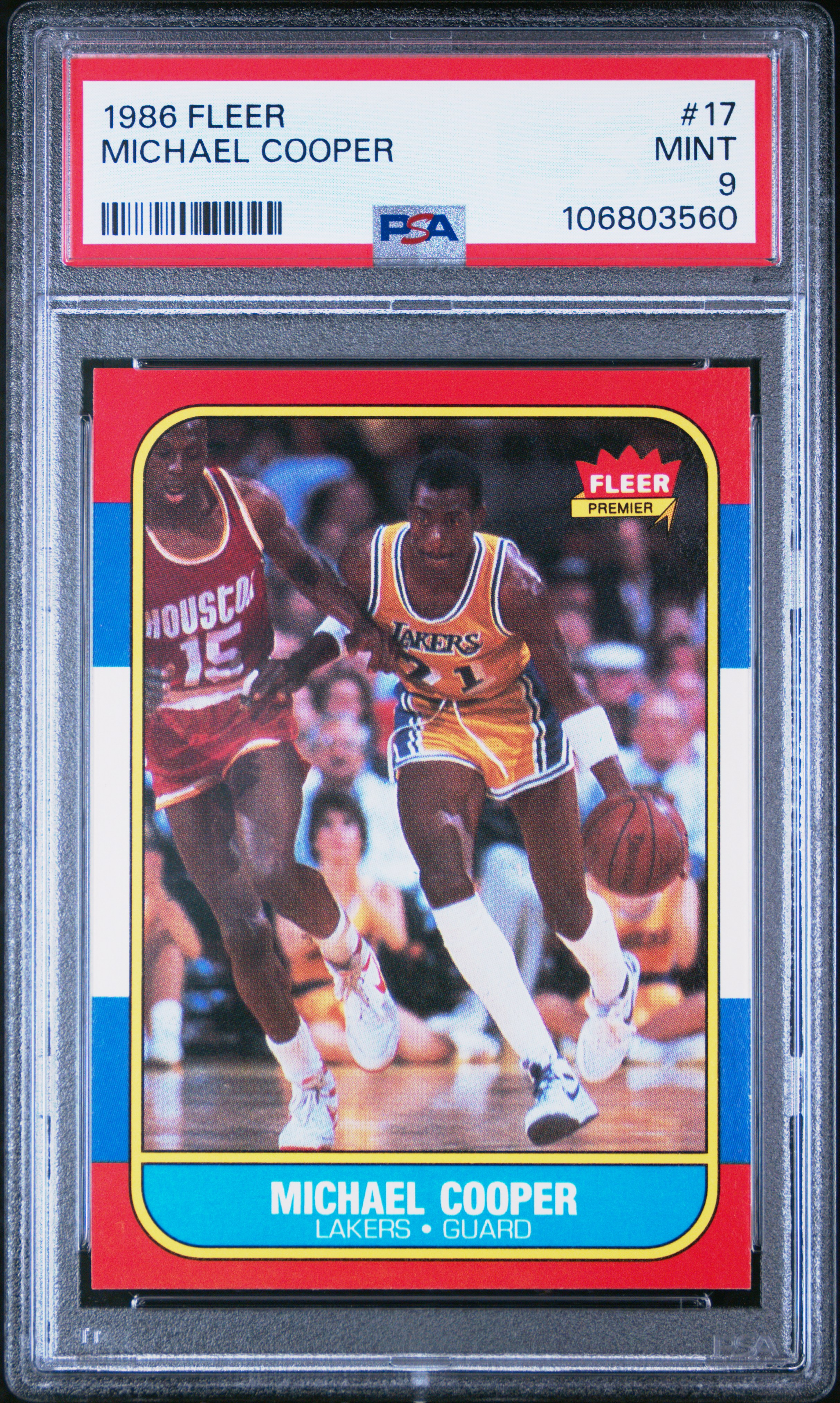 1986 Fleer Michael Cooper #17 Mint 9 front