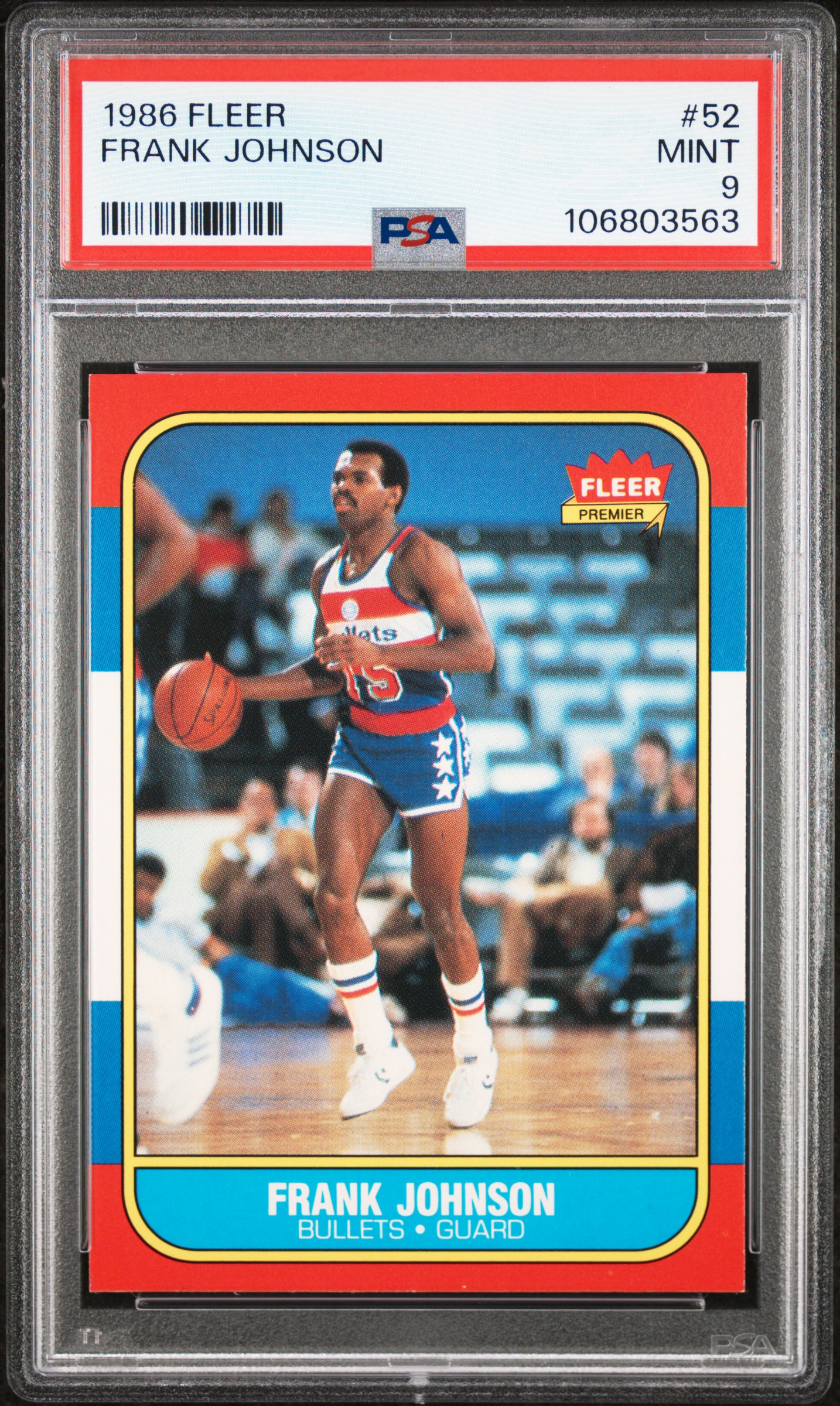 1986 Fleer Frank Johnson #52 Mint 9 front