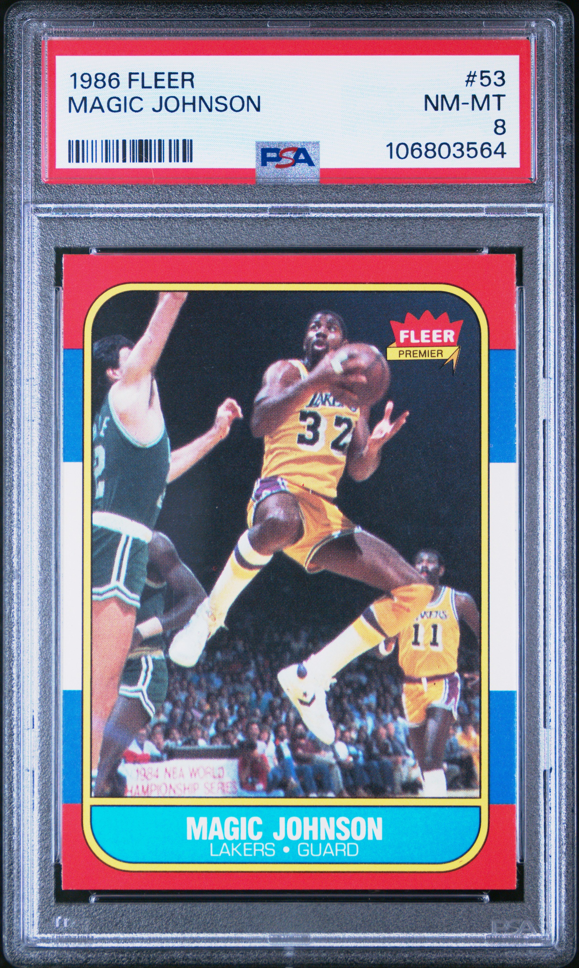 1986 Fleer Magic Johnson #53 Nm-Mt 8 front