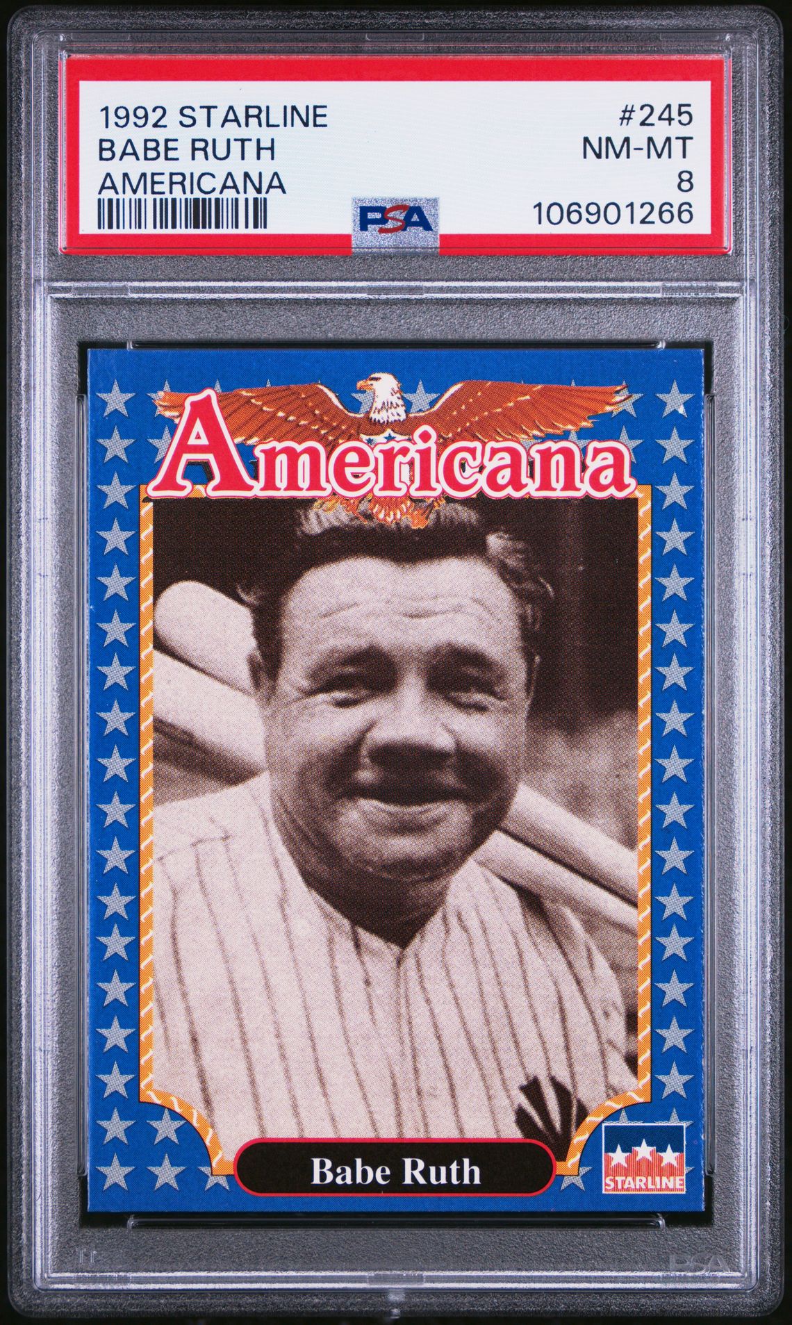 1992 STARLINE AMERICANA #245 Babe Ruth front