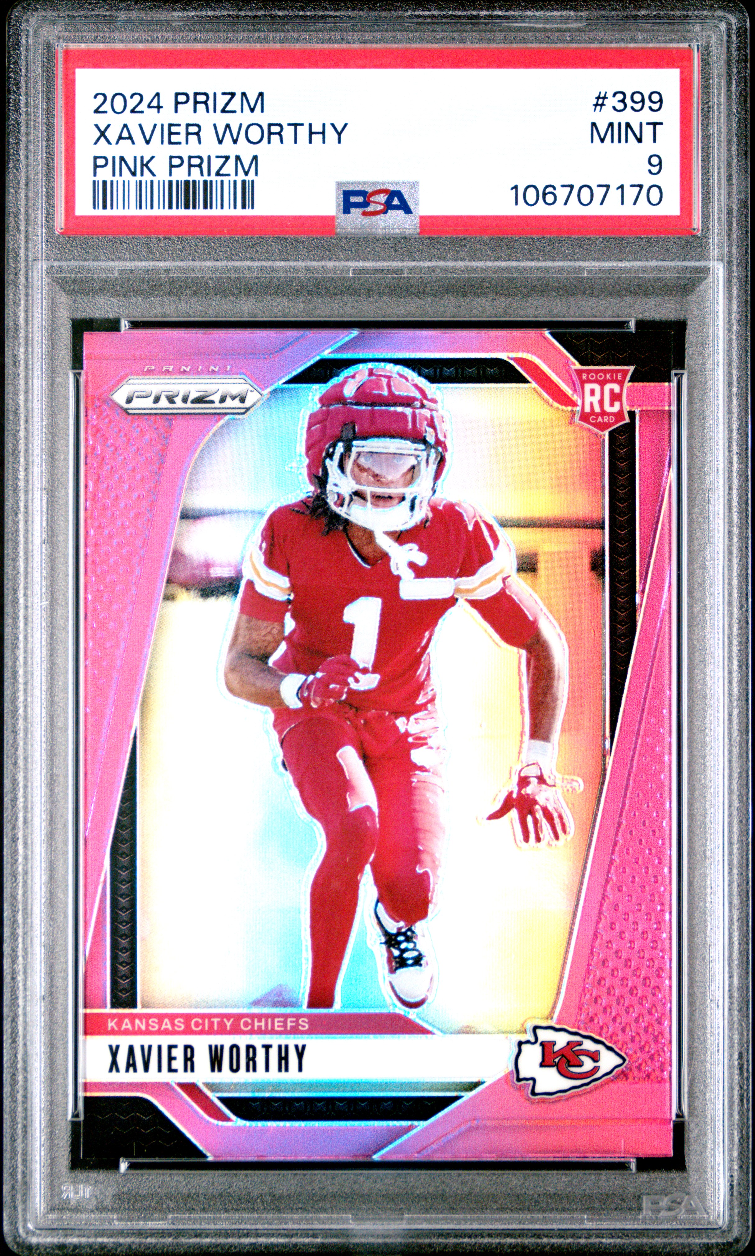 2024 Panini Prizm Xavier Worthy #399 (Pink Prizm) Mint 9 front