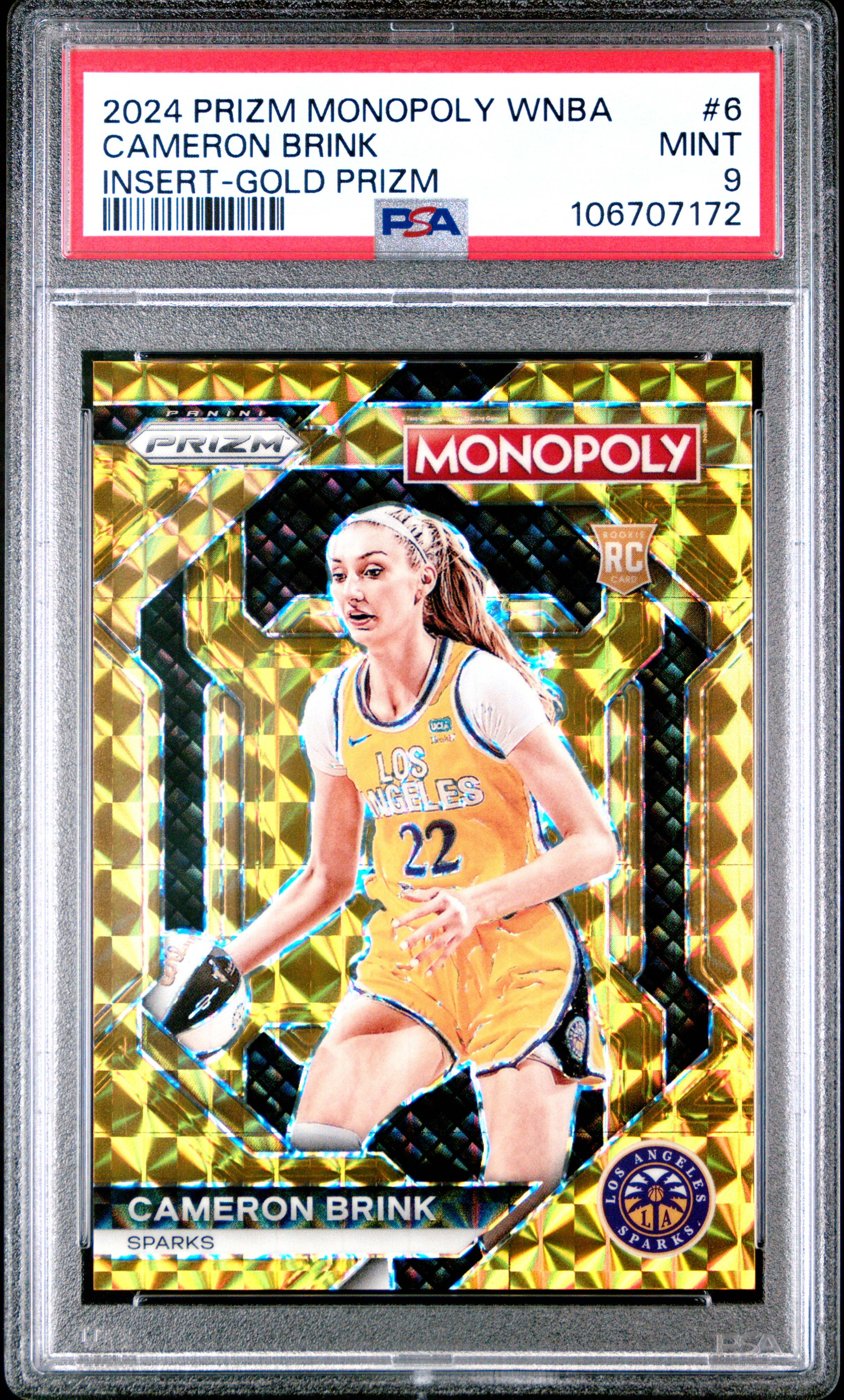 2024 Panini Prizm Monopoly Wnba Insert Cameron Brink #6 (Insert-Gold Prizm) Mint 9 front