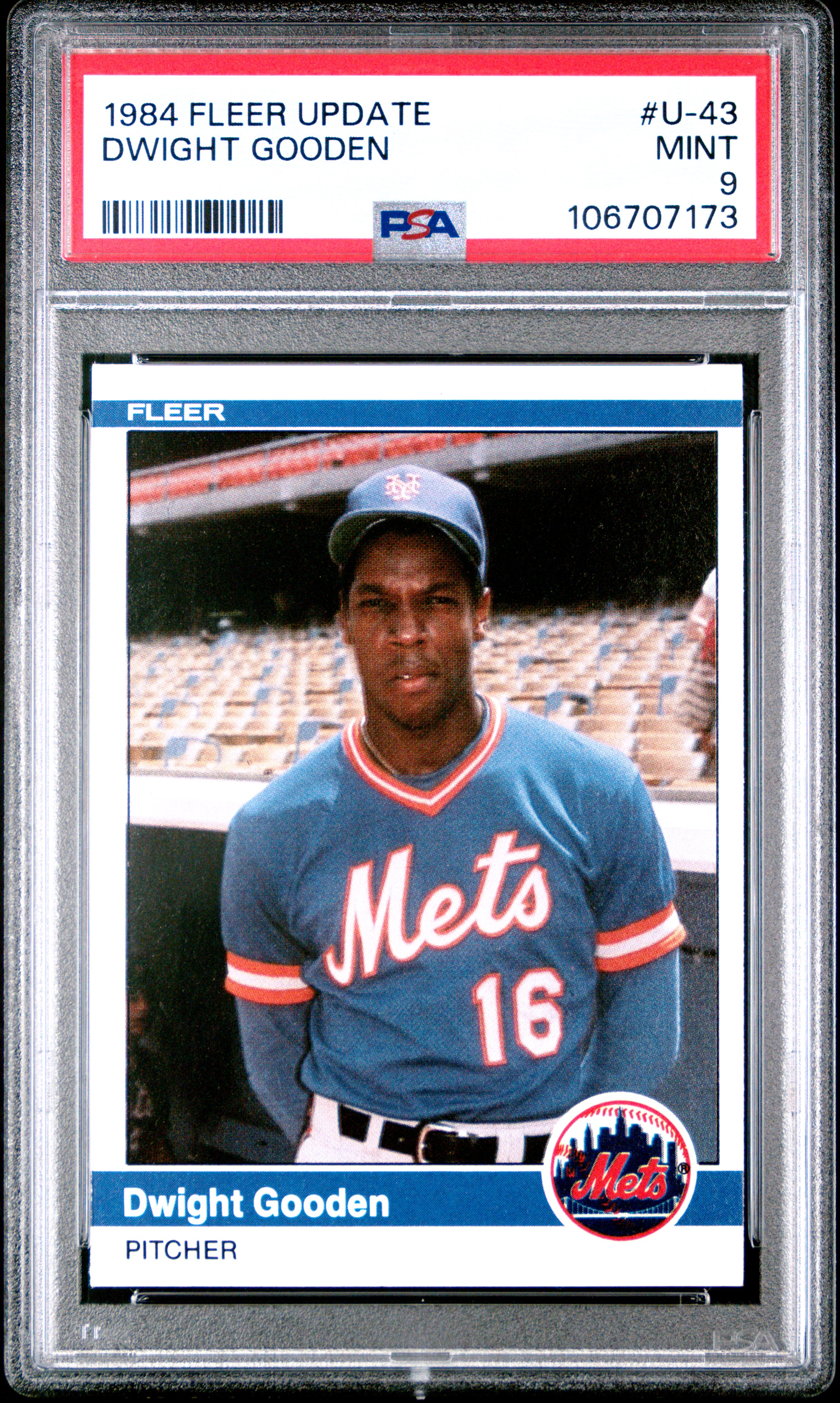 1984 Fleer Update Dwight Gooden #U-43 Mint 9 front