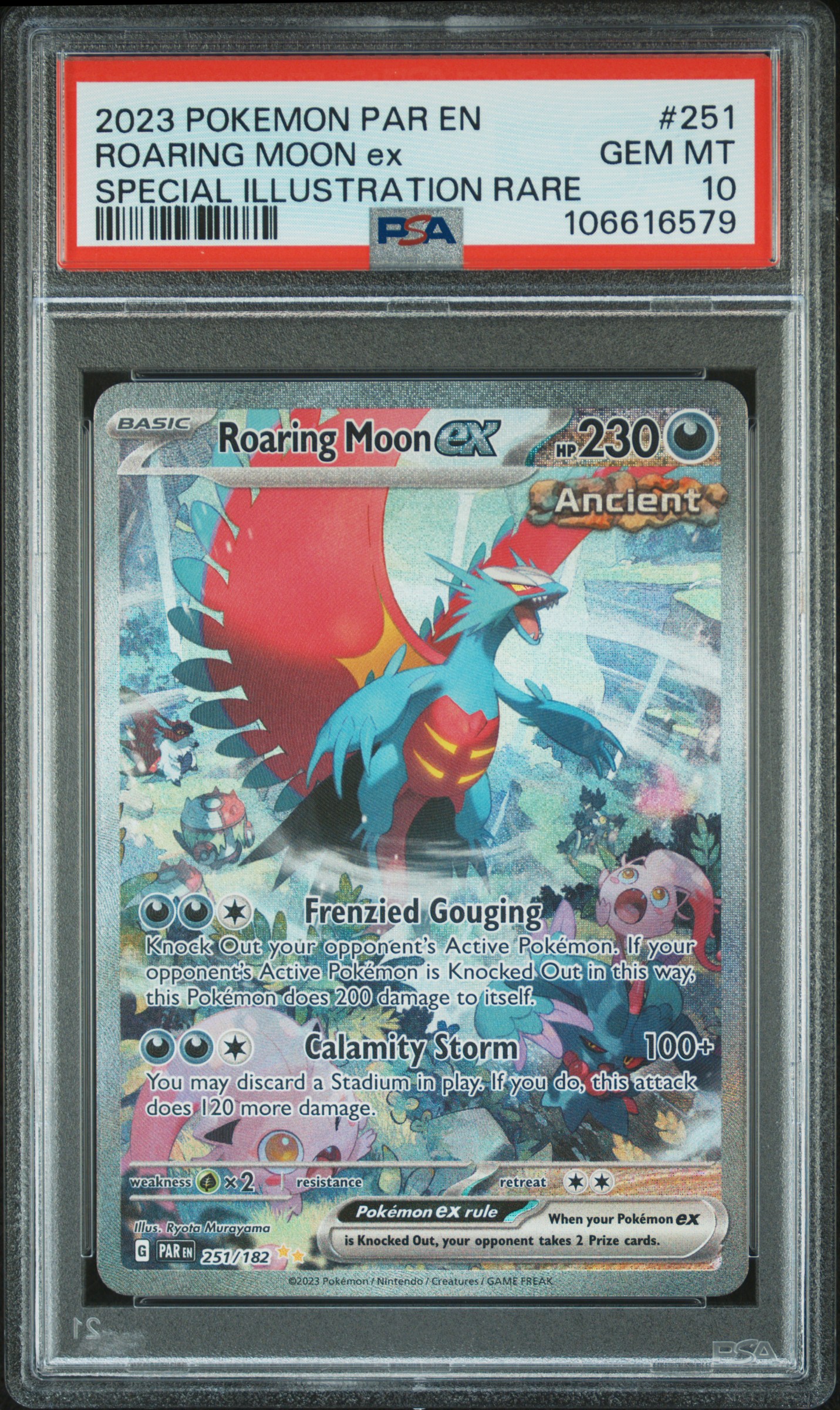 2023 Pokemon Par En-Paradox Rift Roaring Moon Ex #251 (Special Illustration Rare) Gem Mt 10 back