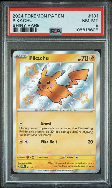 2024 Pokemon Paf En-Paldean Fates Pikachu #131 (Shiny Rare) Nm-Mt 8 front