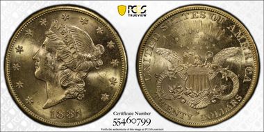 1881-S $20 Saddle Ridge Hoard MS62+