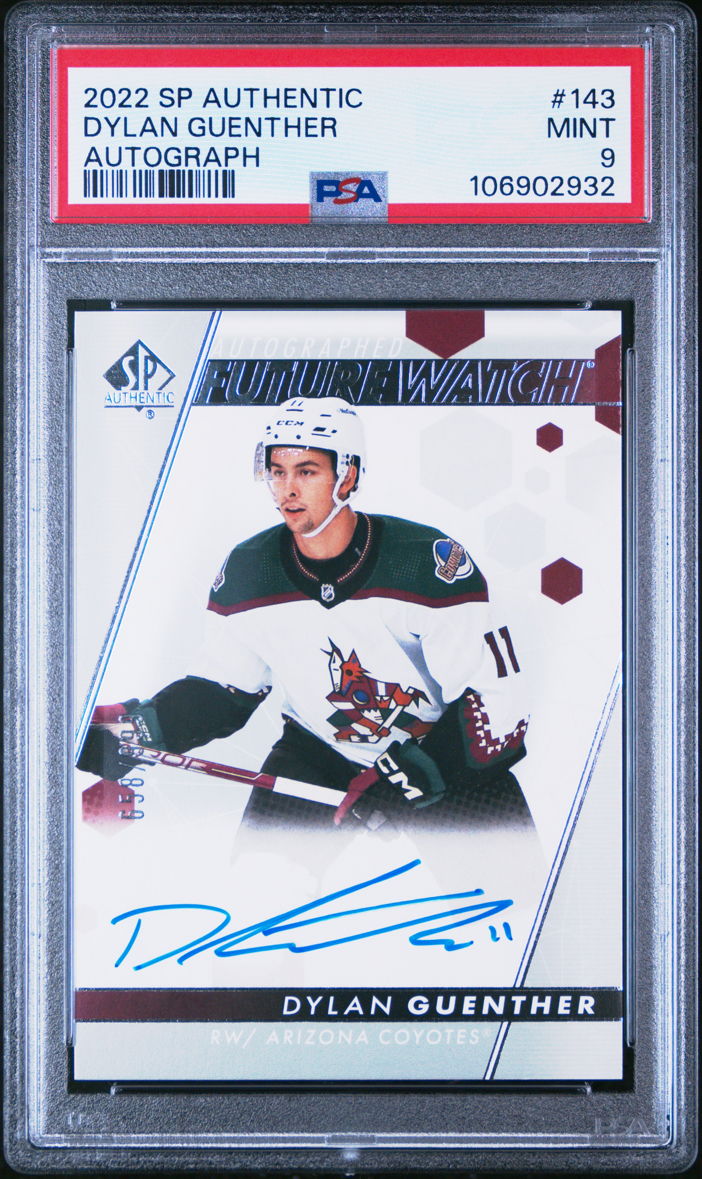 2022 Sp Authentic Dylan Guenther #143 (Autograph) Mint 9 front