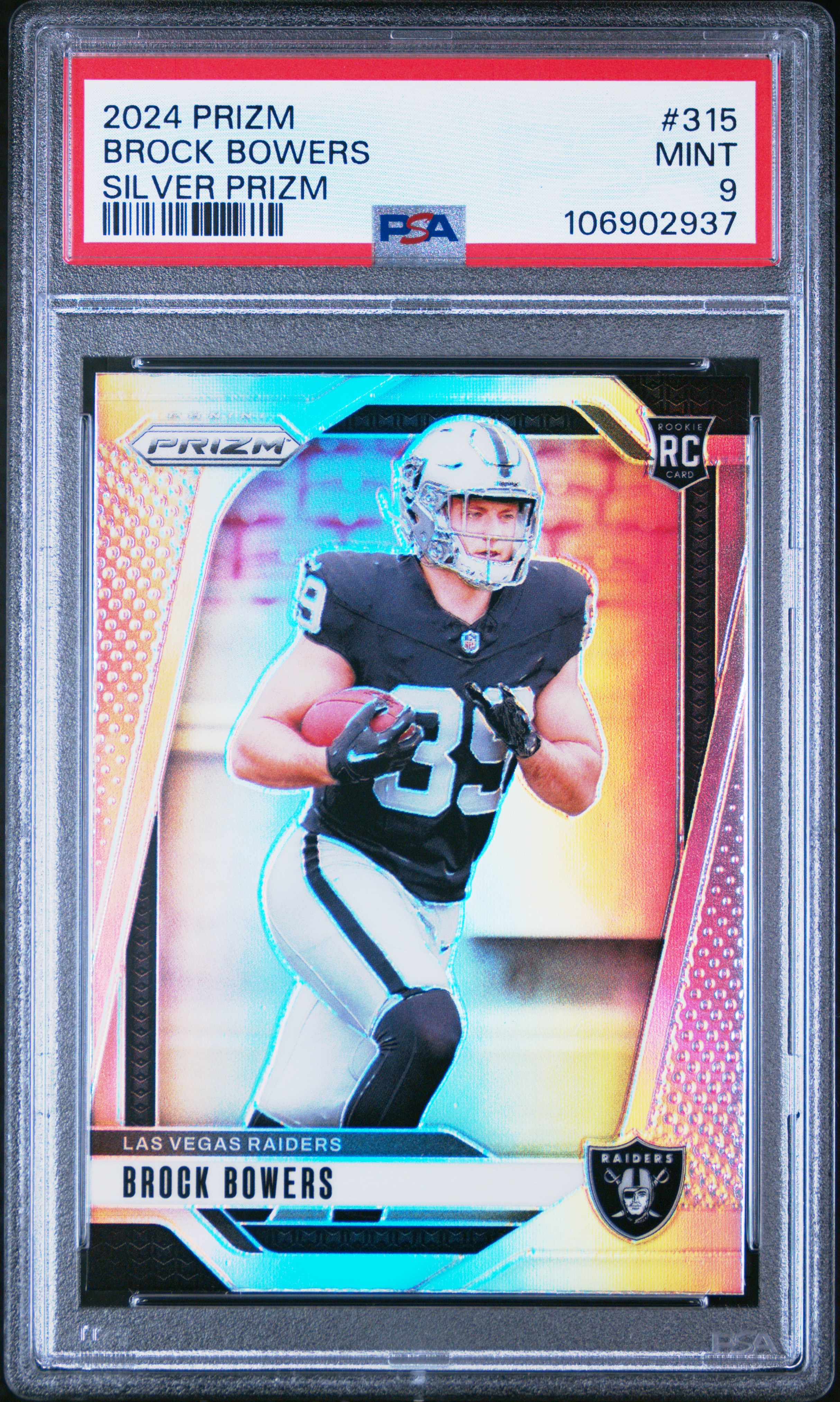 2024 Panini Prizm Brock Bowers #315 (Silver Prizm) Mint 9 front
