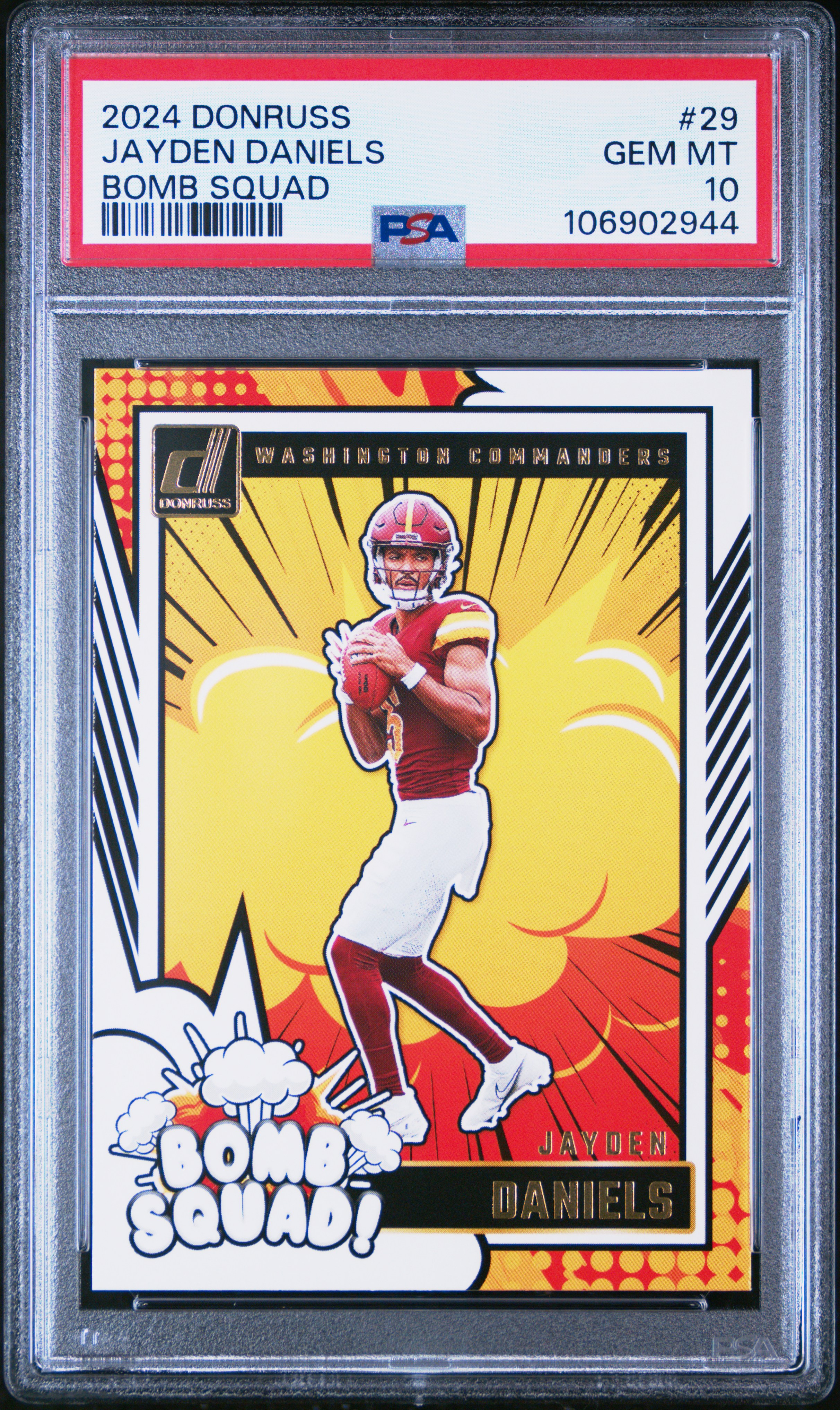 2024 Panini Donruss Bomb Squad Jayden Daniels #29 Gem Mt 10 front