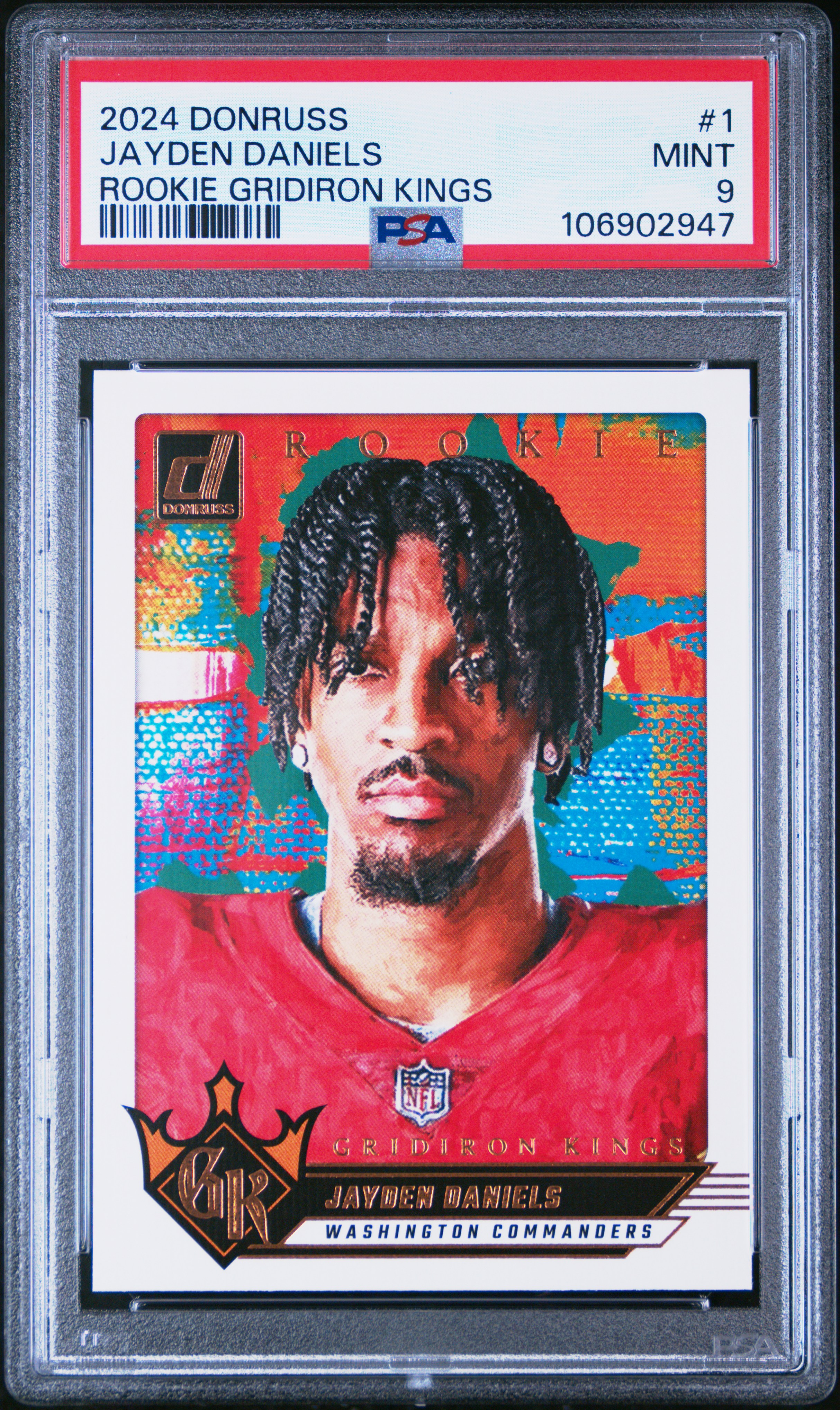 2024 Panini Donruss Rookie Gridiron Kings Jayden Daniels #1 Mint 9 front