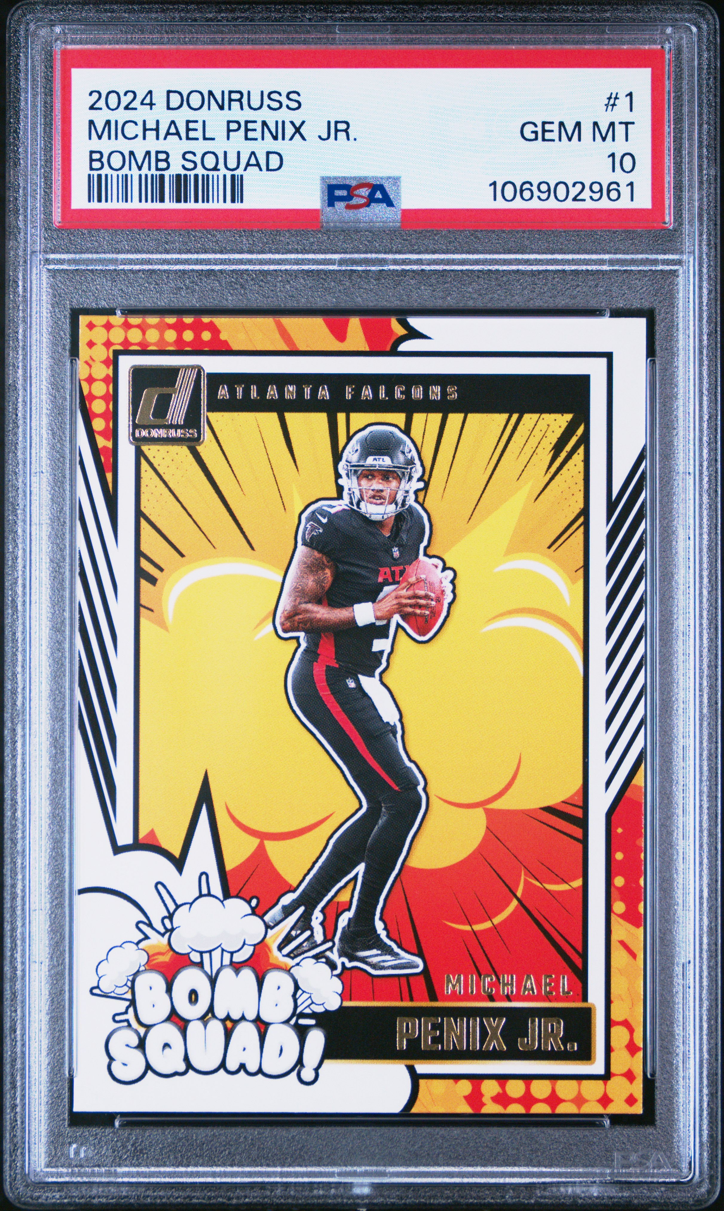 2024 Panini Donruss Bomb Squad Michael Penix Jr. #1 Gem Mt 10 front