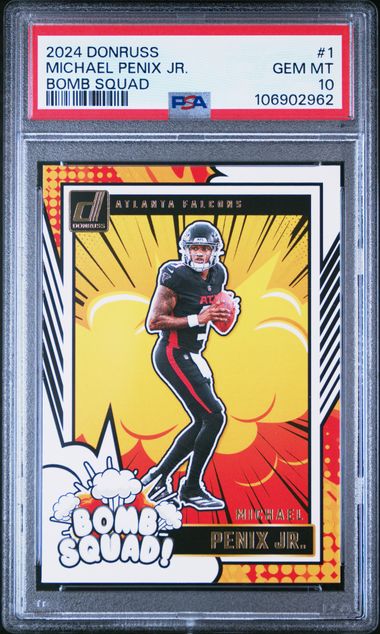 2024 Panini Donruss Bomb Squad Michael Penix Jr. #1 Gem Mt 10 front