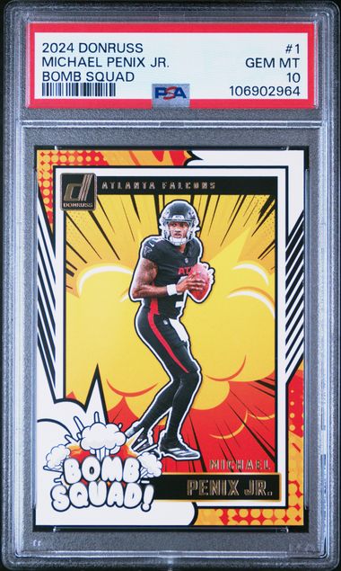 2024 Panini Donruss Bomb Squad Michael Penix Jr. #1 Gem Mt 10 front