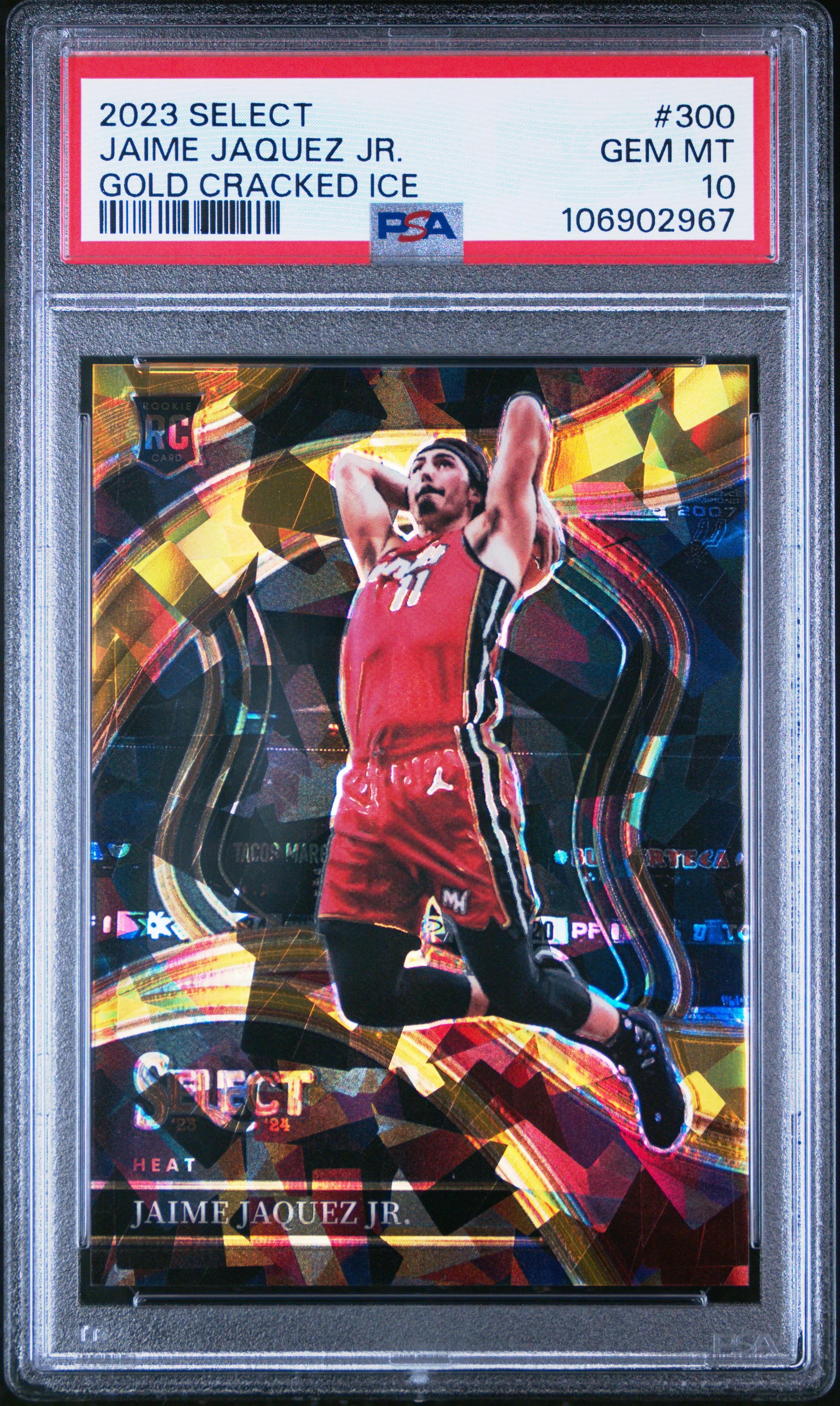 2023 Panini Select Jaime Jaquez Jr. #300 (Gold Cracked Ice) Gem Mt 10 front