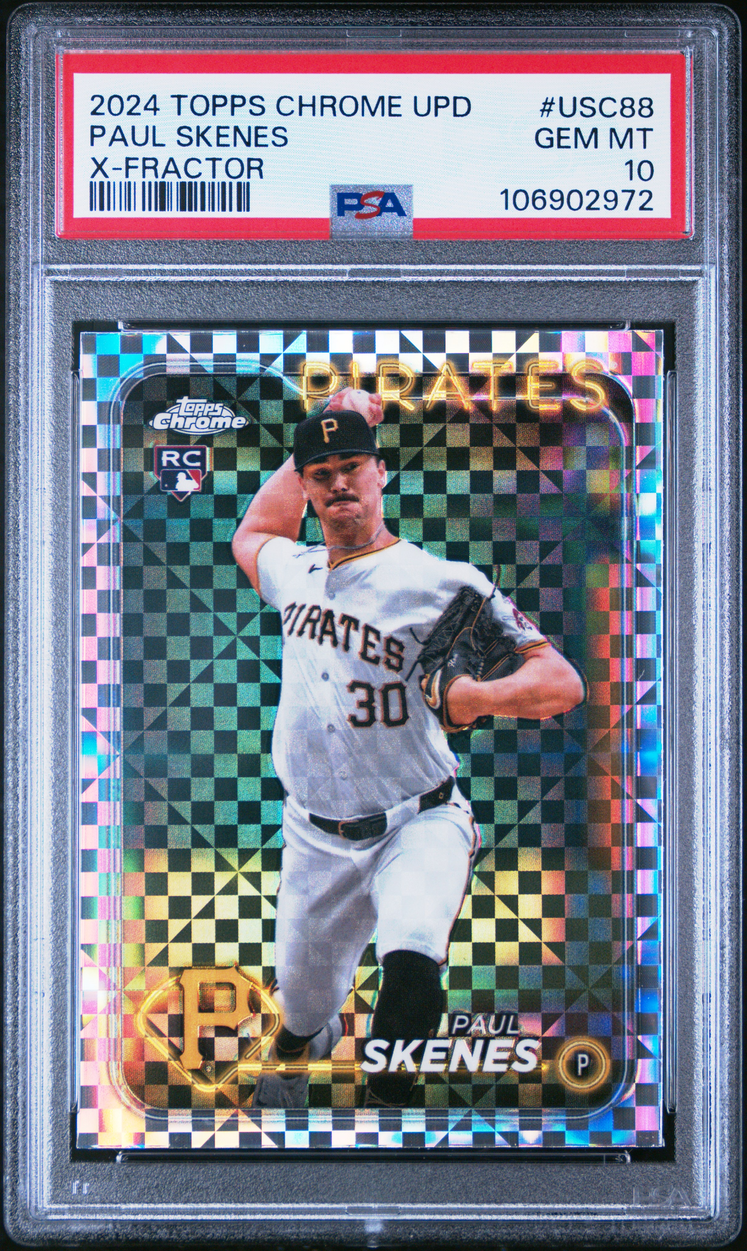 2024 Topps Chrome Update Paul Skenes #Usc88 (X-Fractor) Gem Mt 10 front