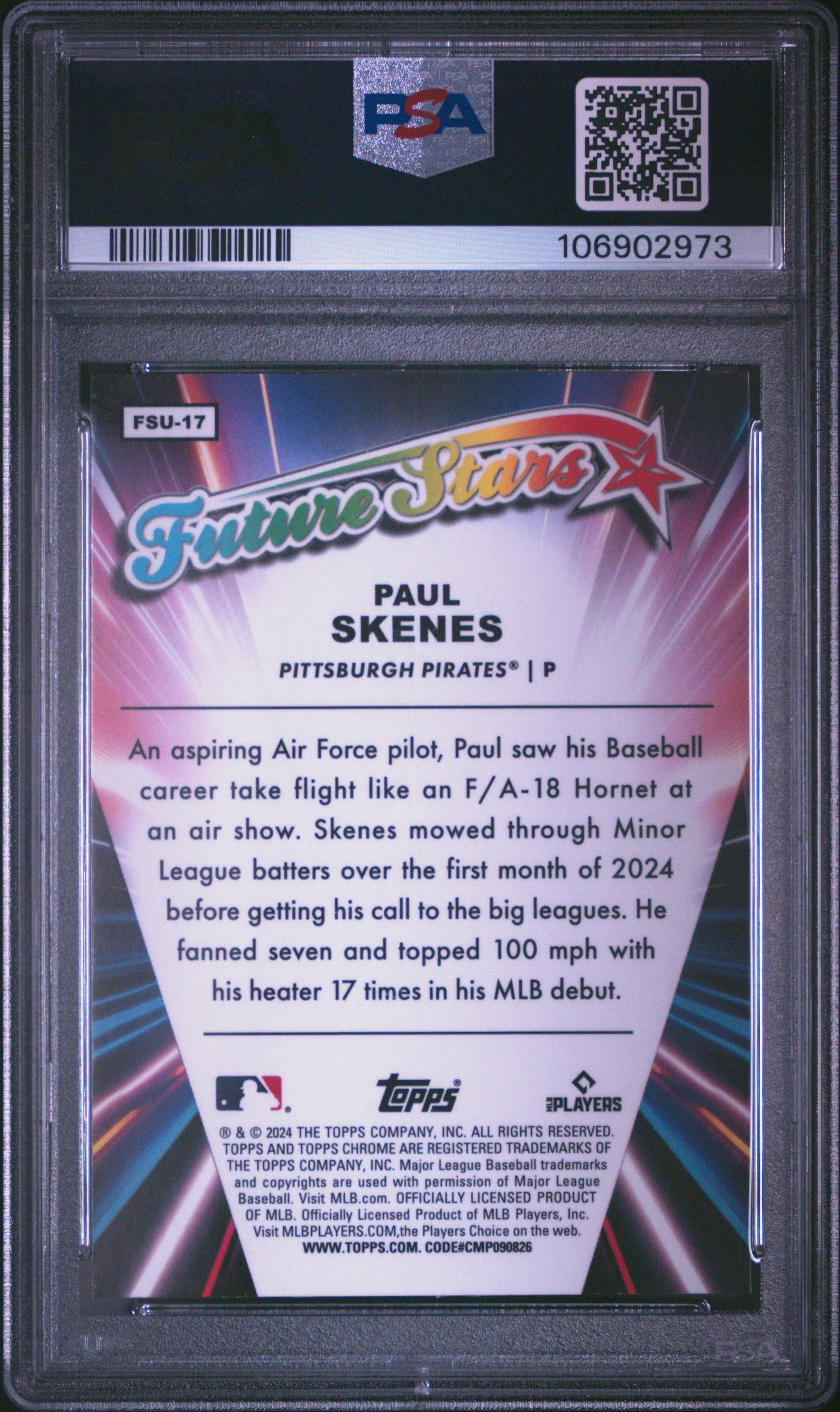2024 Topps Chrome Update Future Stars Paul Skenes #Fsu17 Mint 9 back