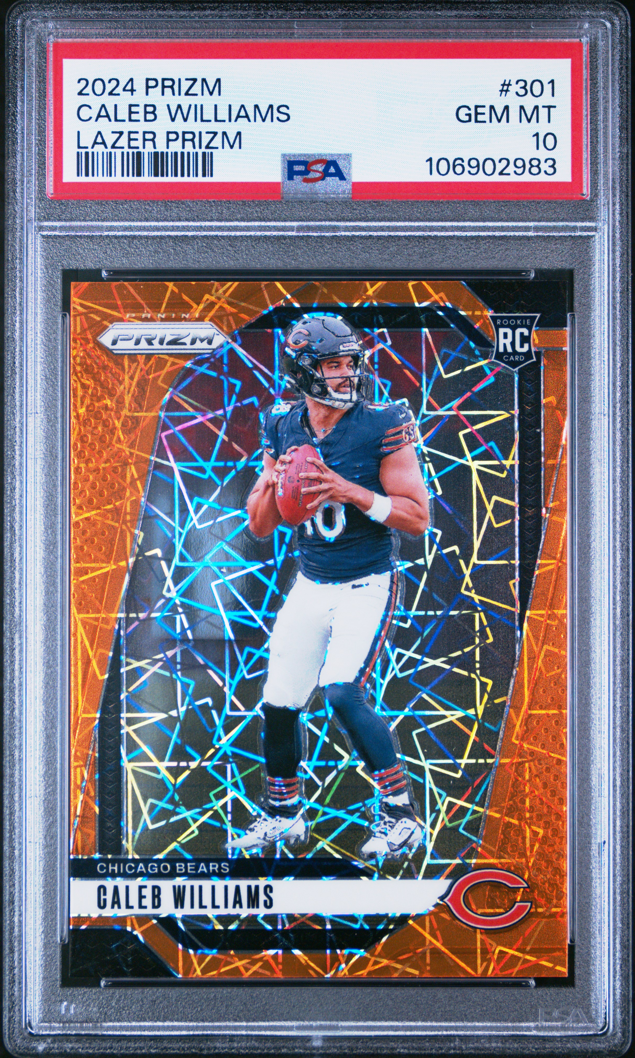 2024 Panini Prizm Caleb Williams #301 (Lazer Prizm) Gem Mt 10 front