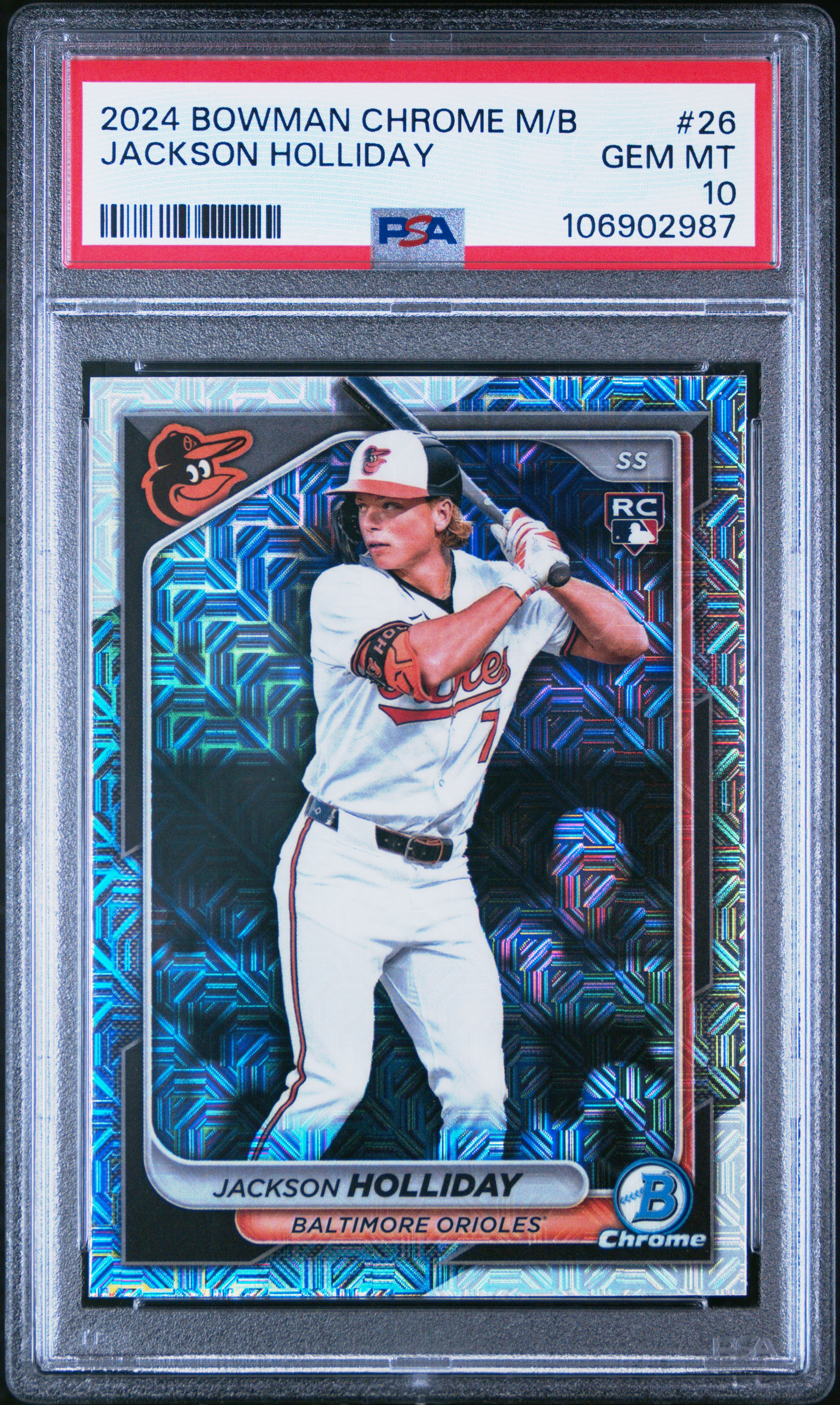 2024 Bowman Chrome Mega Box Jackson Holliday #26 Gem Mt 10 front