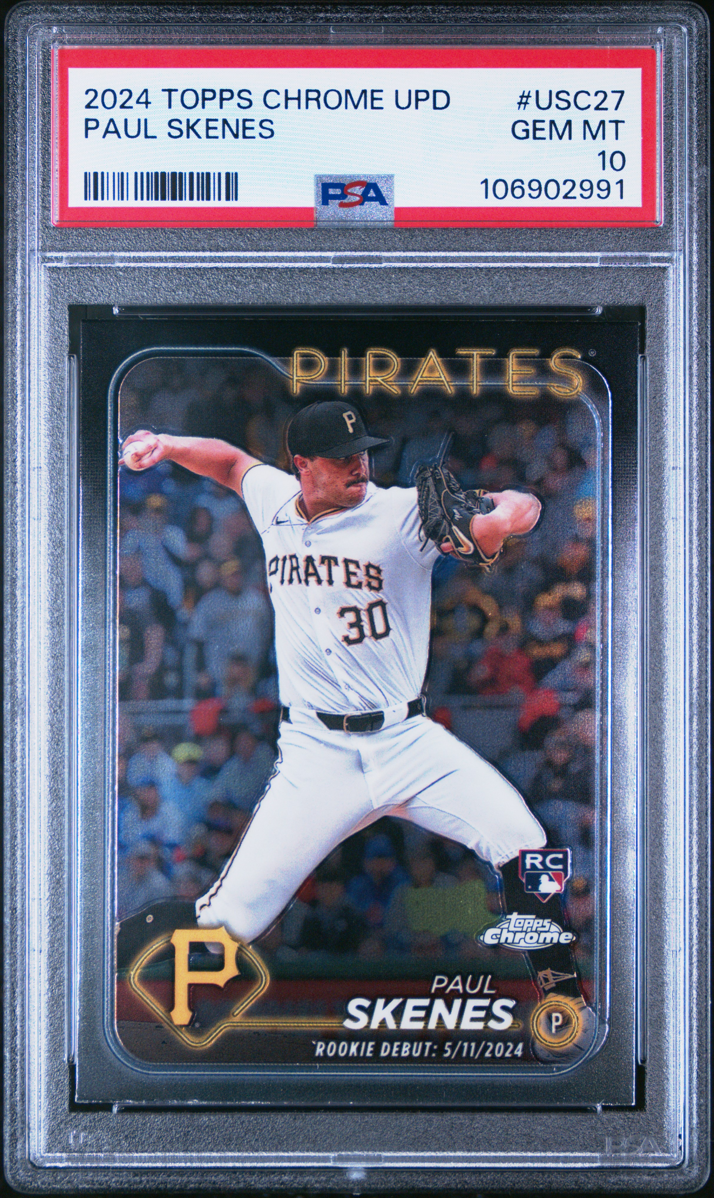 2024 Topps Chrome Update Paul Skenes #Usc27 Gem Mt 10 front