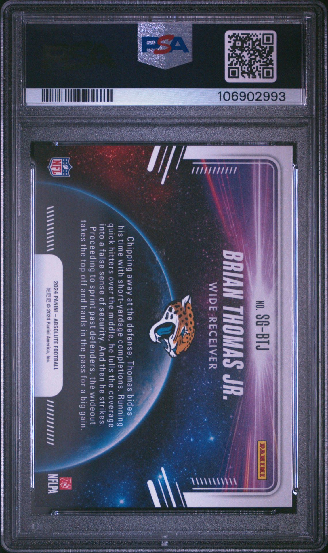 2024 Panini Absolute Star Gazing Brian Thomas Jr. #Sgbtj Gem Mt 10 back