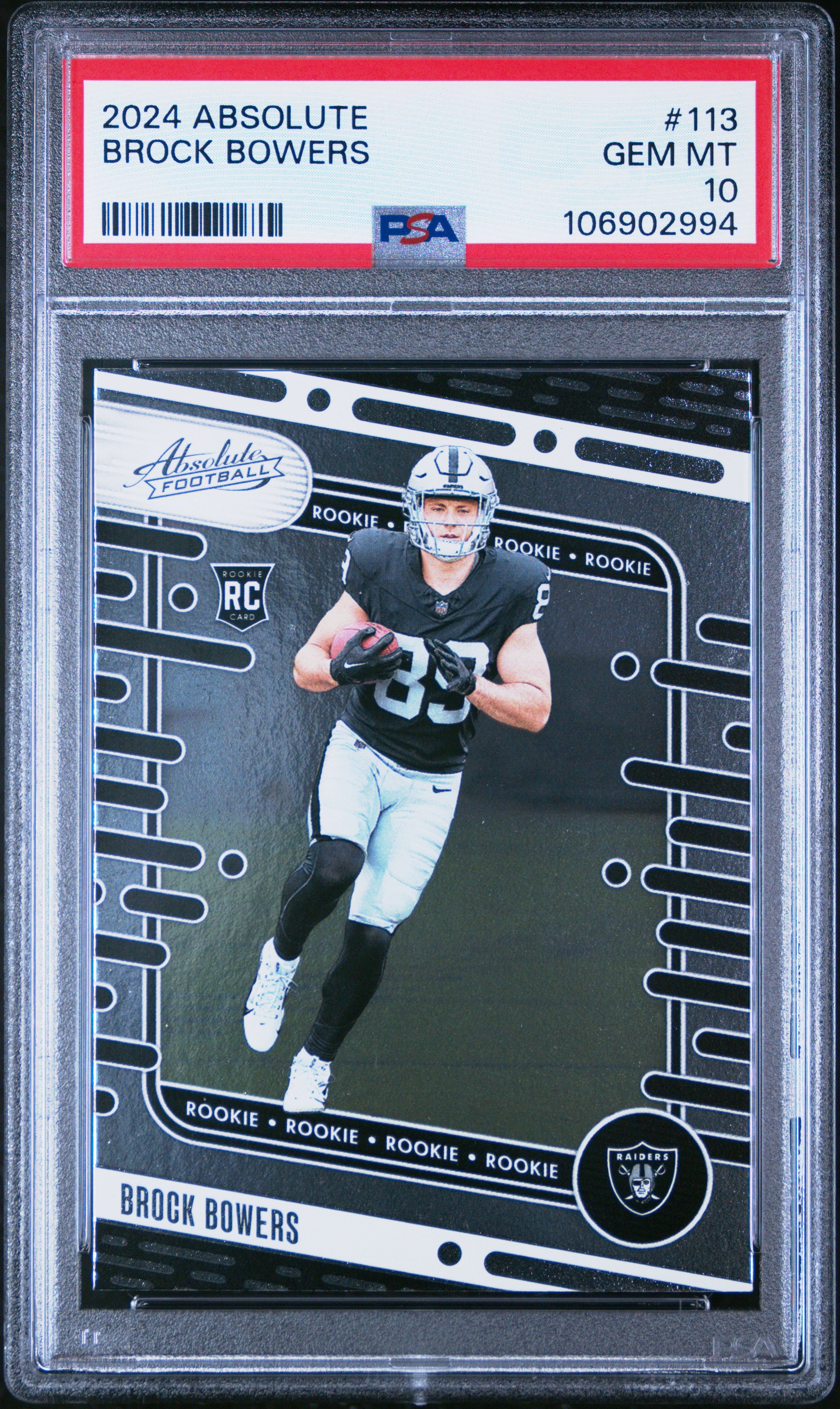 2024 Panini Absolute Brock Bowers #113 Gem Mt 10 front