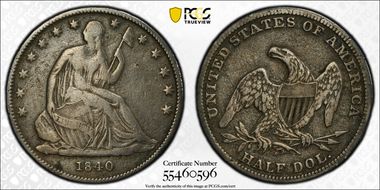 1840 (O) 50C Medium Letters N1