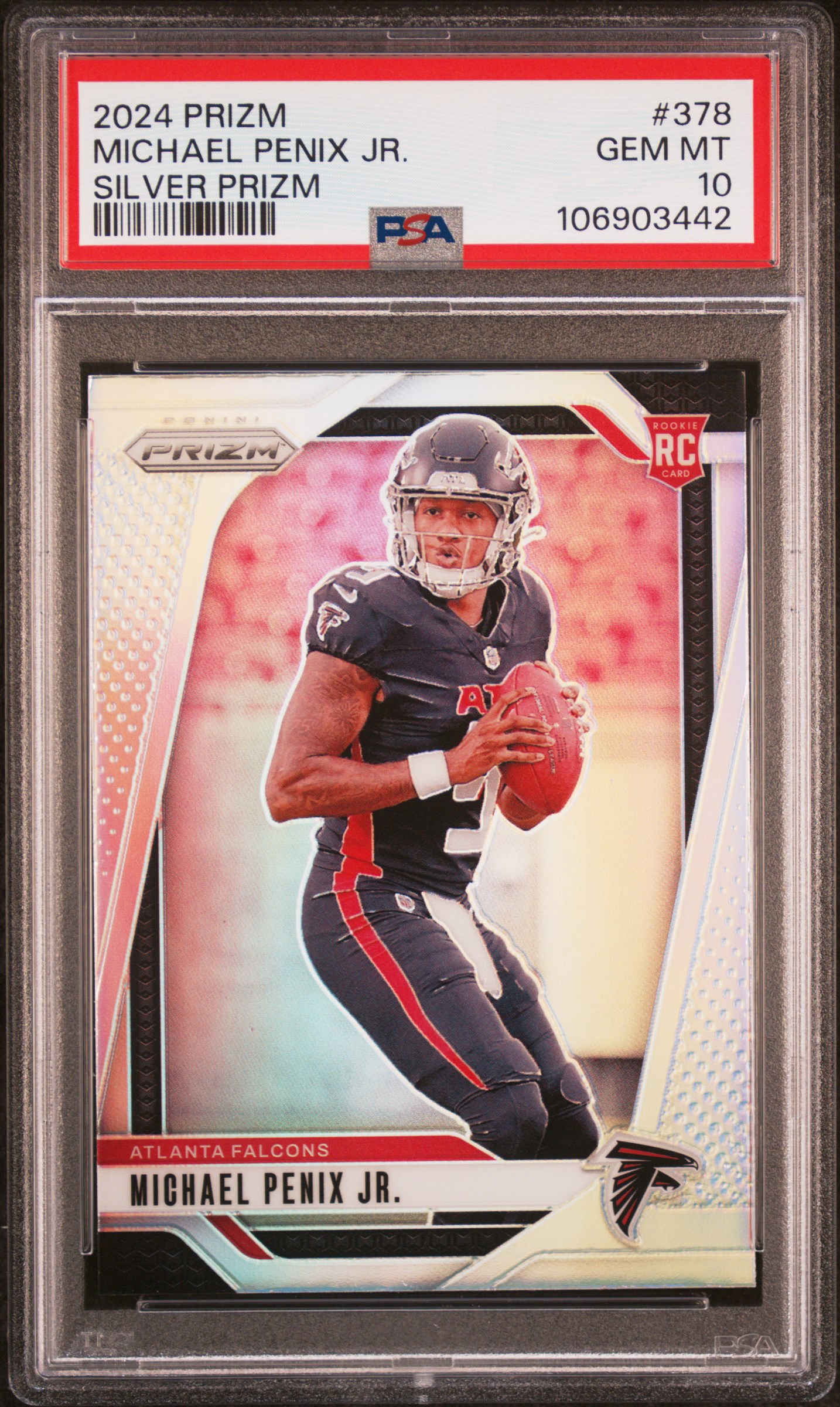 2024 Panini Prizm Michael Penix Jr. #378 (Silver Prizm) Gem Mt 10 front