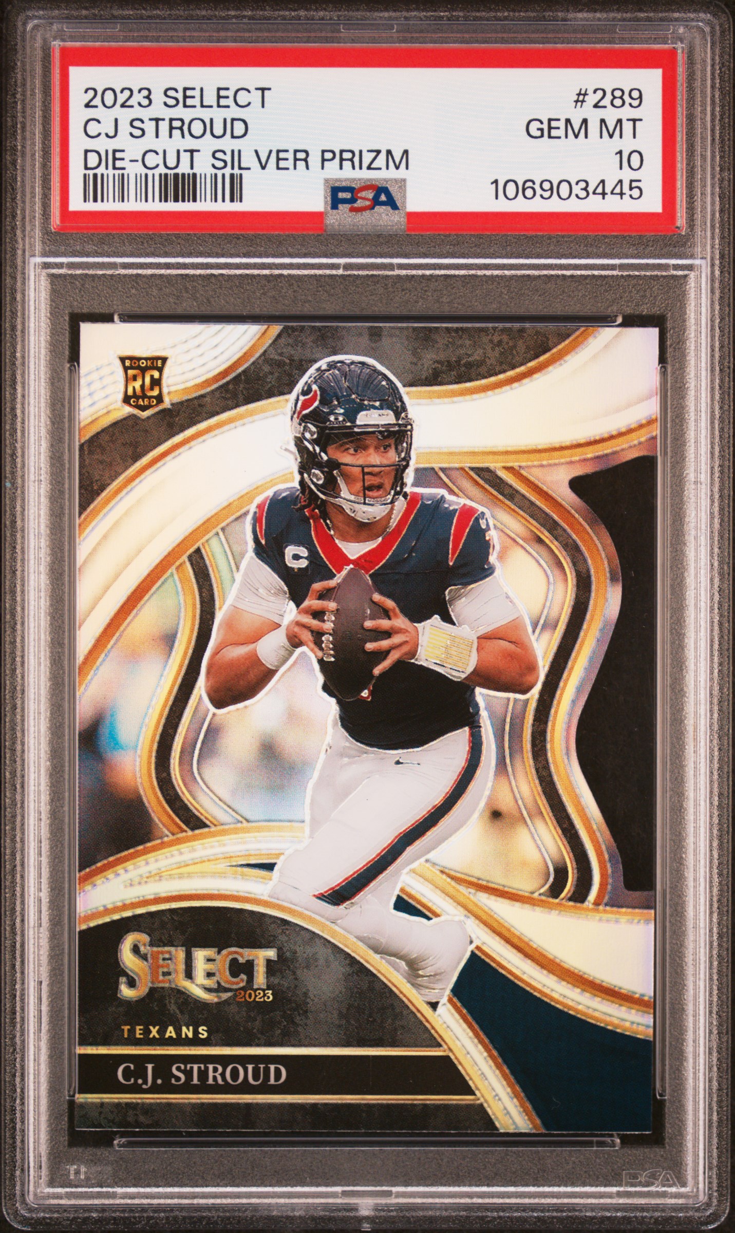 2023 Panini Select Cj Stroud #289 (Die-Cut Silver Prizm) Gem Mt 10 front