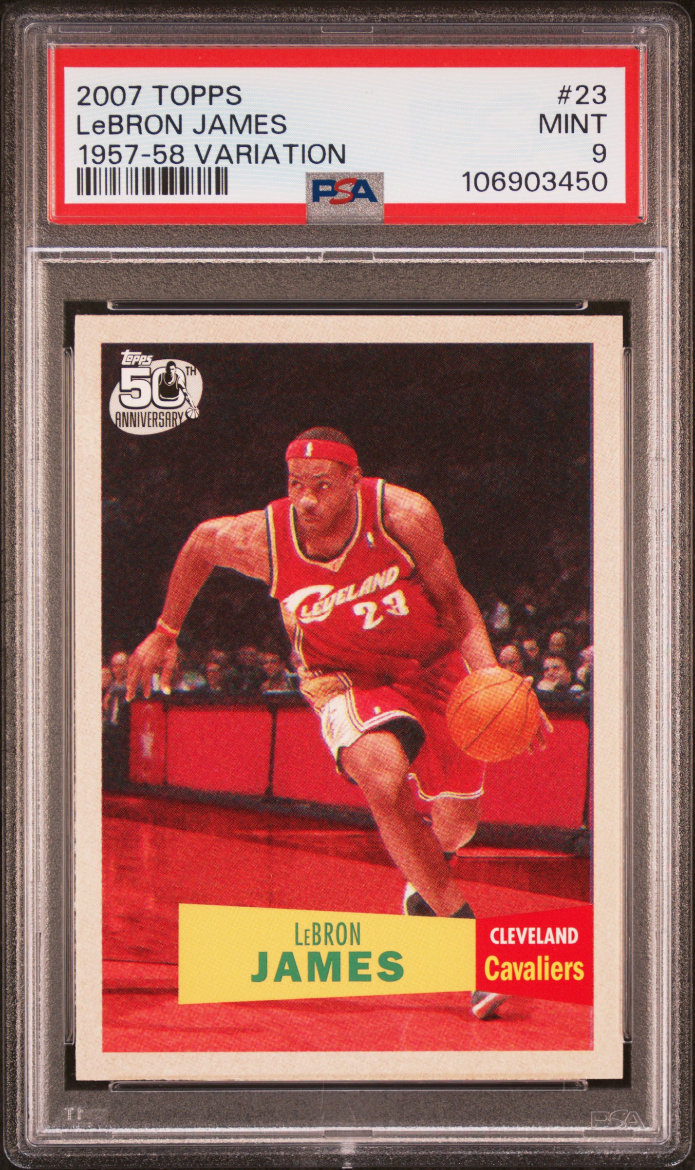 2007 Topps Lebron James #23 (1957-58 Variation) Mint 9 front
