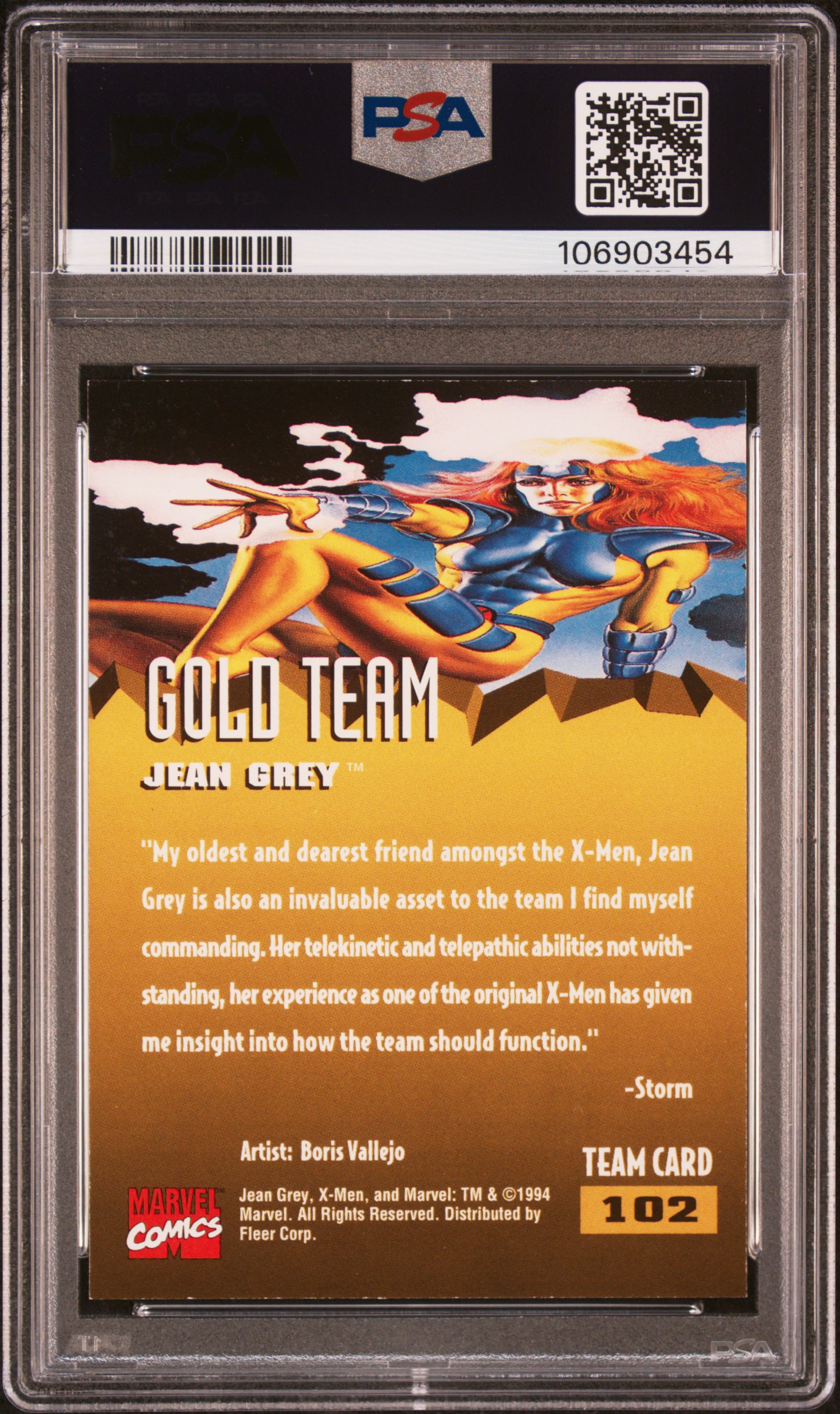 1995 Ultra X-Men Jean Grey #102 Mint 9 back