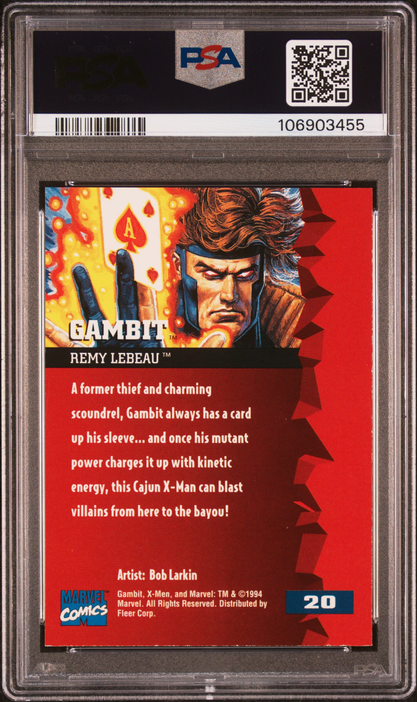 1995 Ultra X-Men Gambit #20 Nm-Mt 8 back