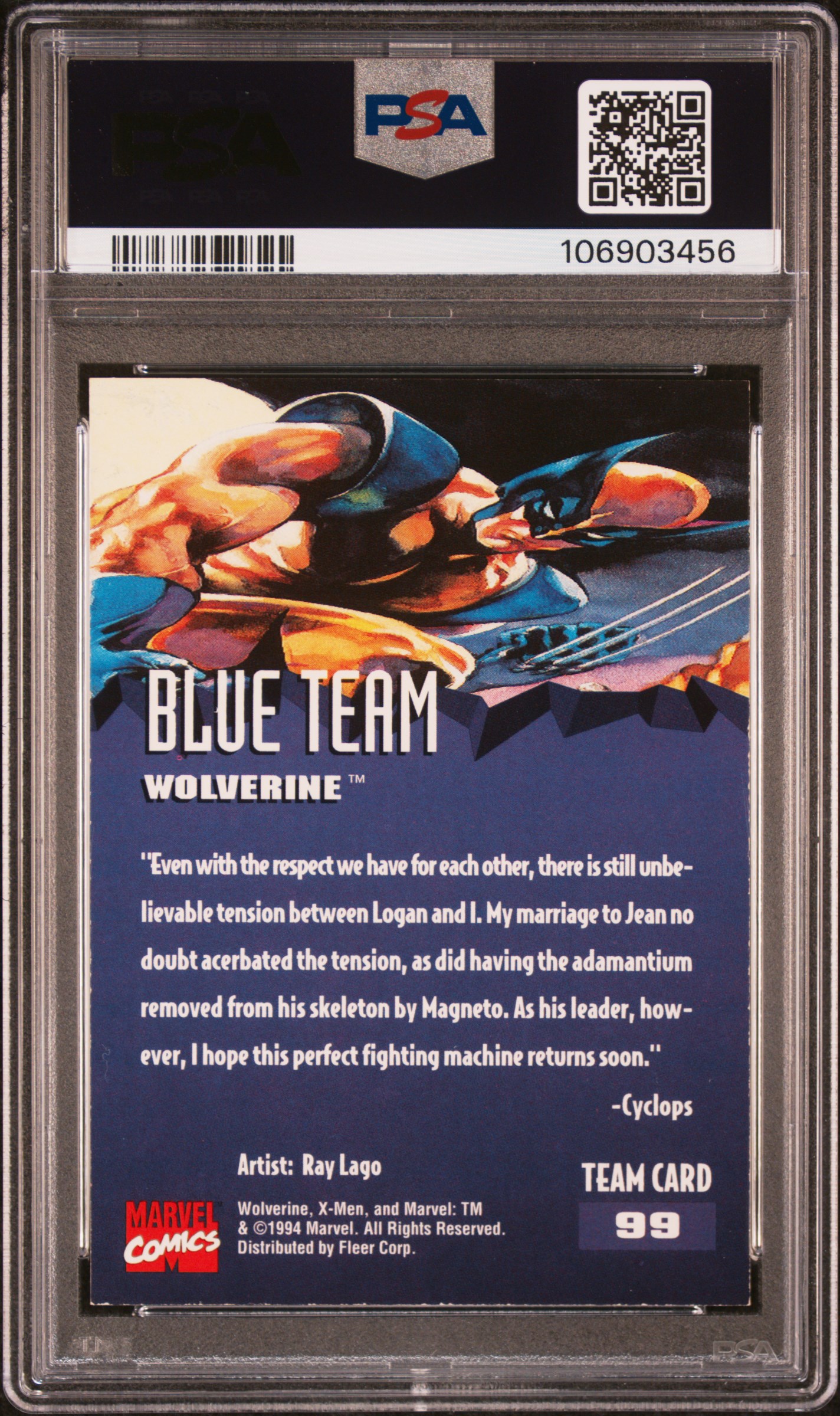1995 Ultra X-Men Wolverine #99 Ex-Mt 6 back