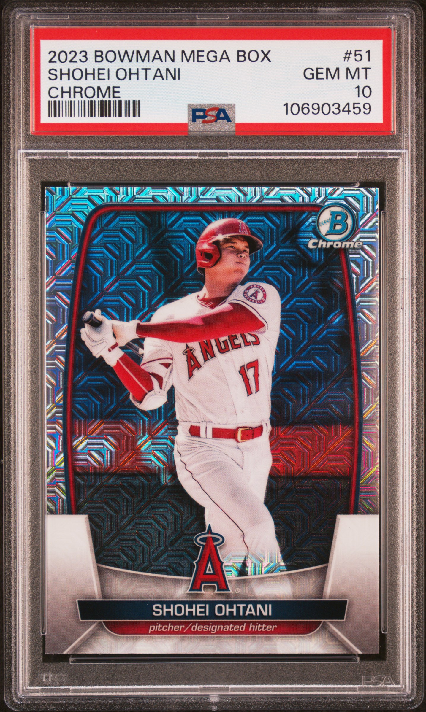 2023 Bowman Mega Box Chrome Shohei Ohtani #51 (Chrome) Gem Mt 10 front