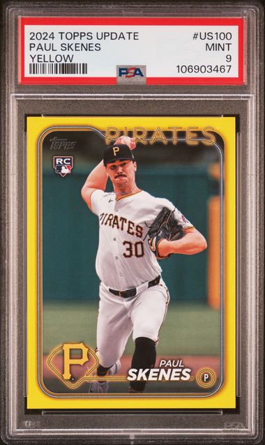 2024 Topps Update Paul Skenes #Us100 (Yellow) Mint 9 front