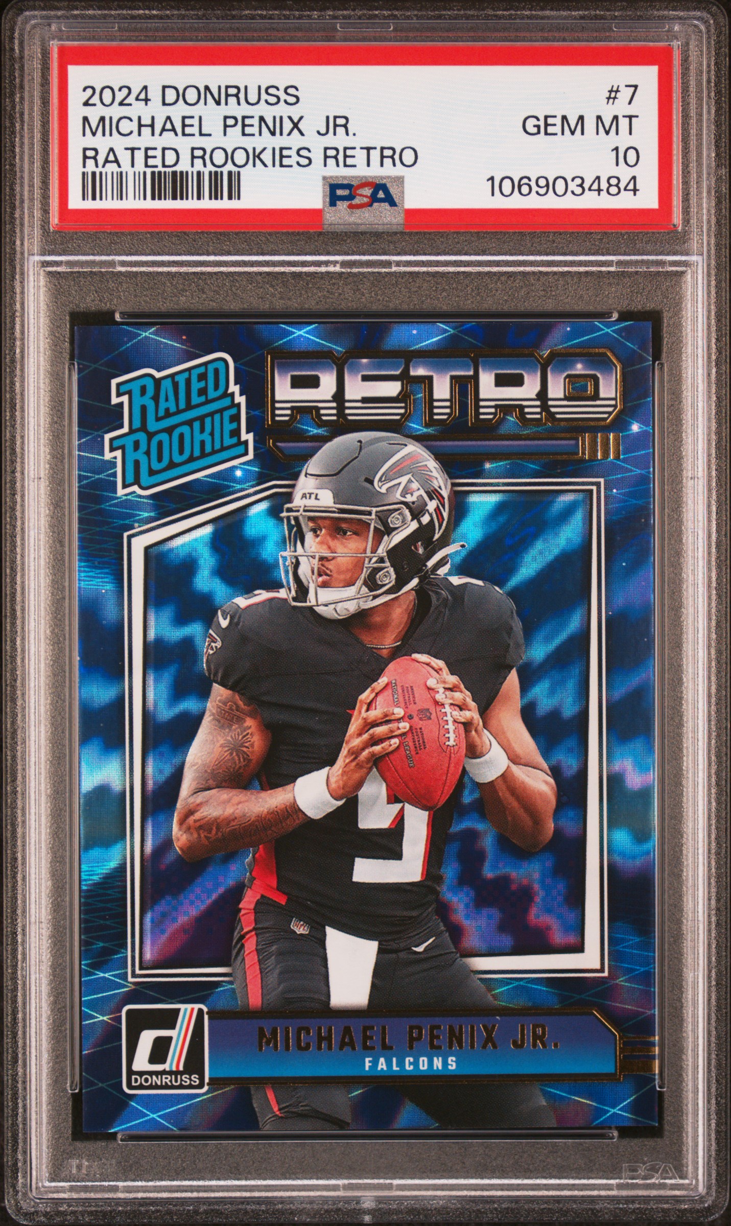 2024 Panini Donruss Rated Rookies Retro Michael Penix Jr. #7 Gem Mt 10 front