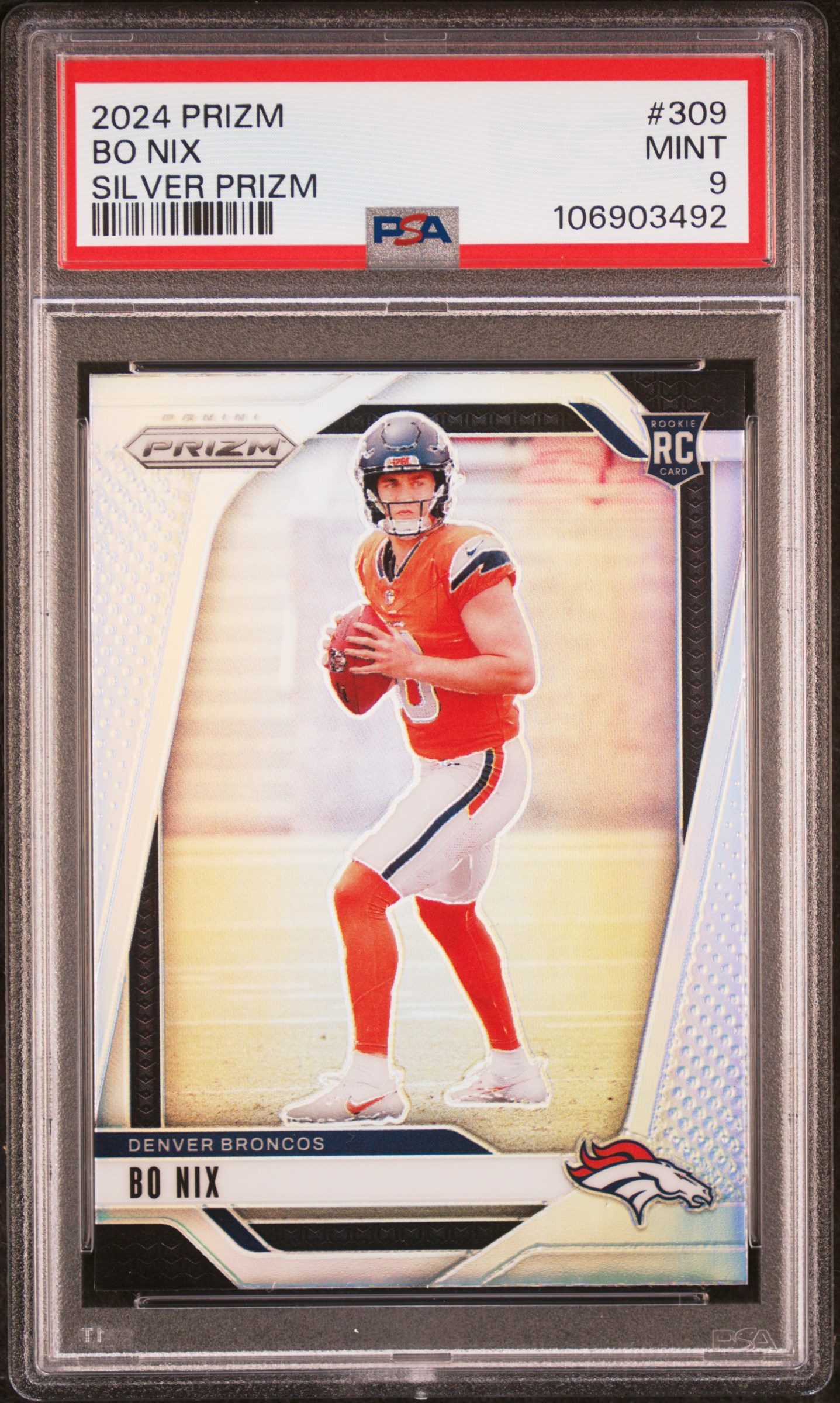 2024 Panini Prizm Bo Nix #309 (Silver Prizm) Mint 9 front