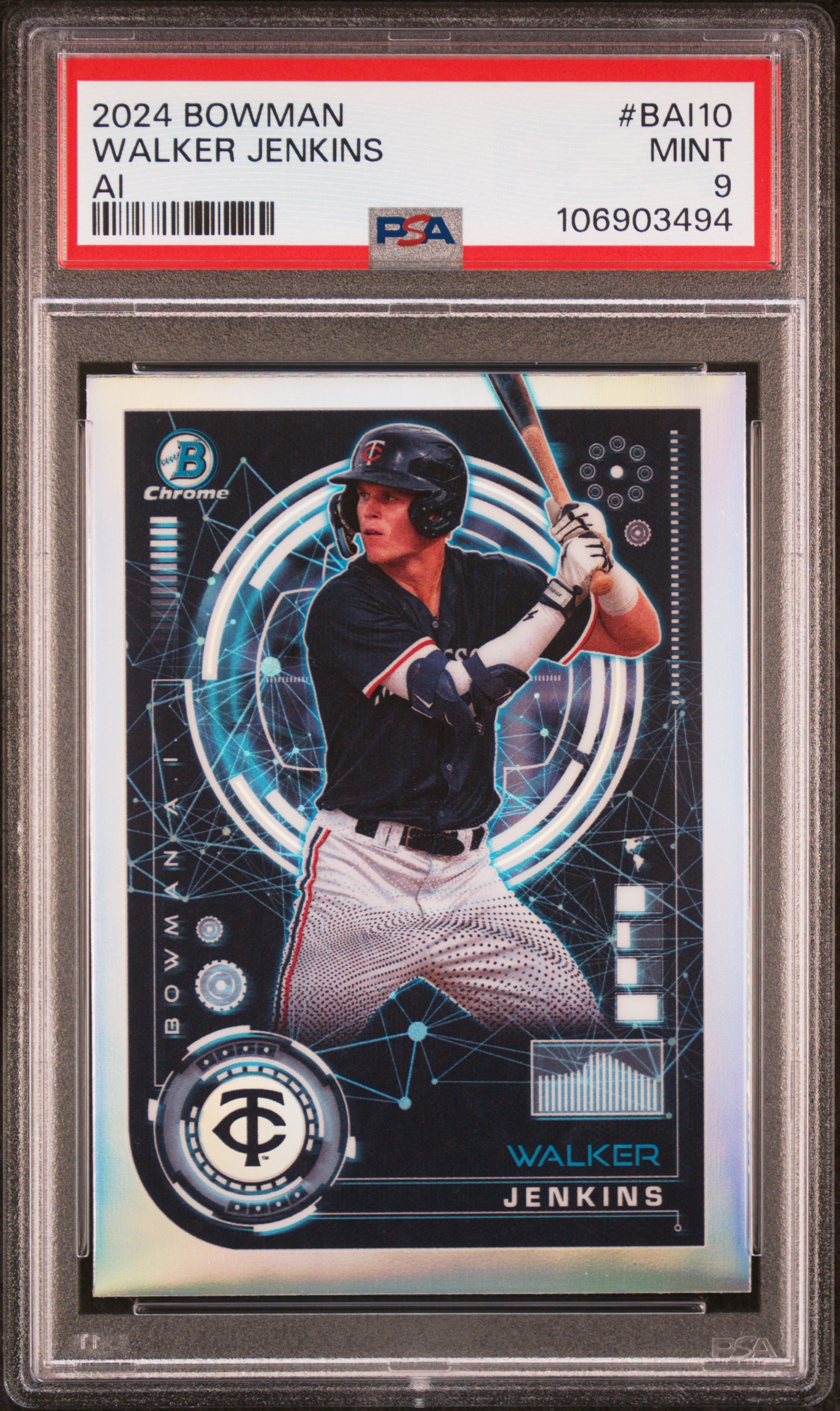 2024 Bowman Bowman Ai Walker Jenkins #Bai10 Mint 9 front