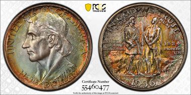 1936-D 50C Boone MS67+