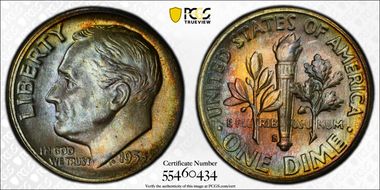 1955-S 10C MS67+ FB