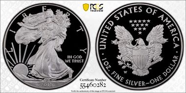 2015-W $1 Silver Eagle PR70DCAM