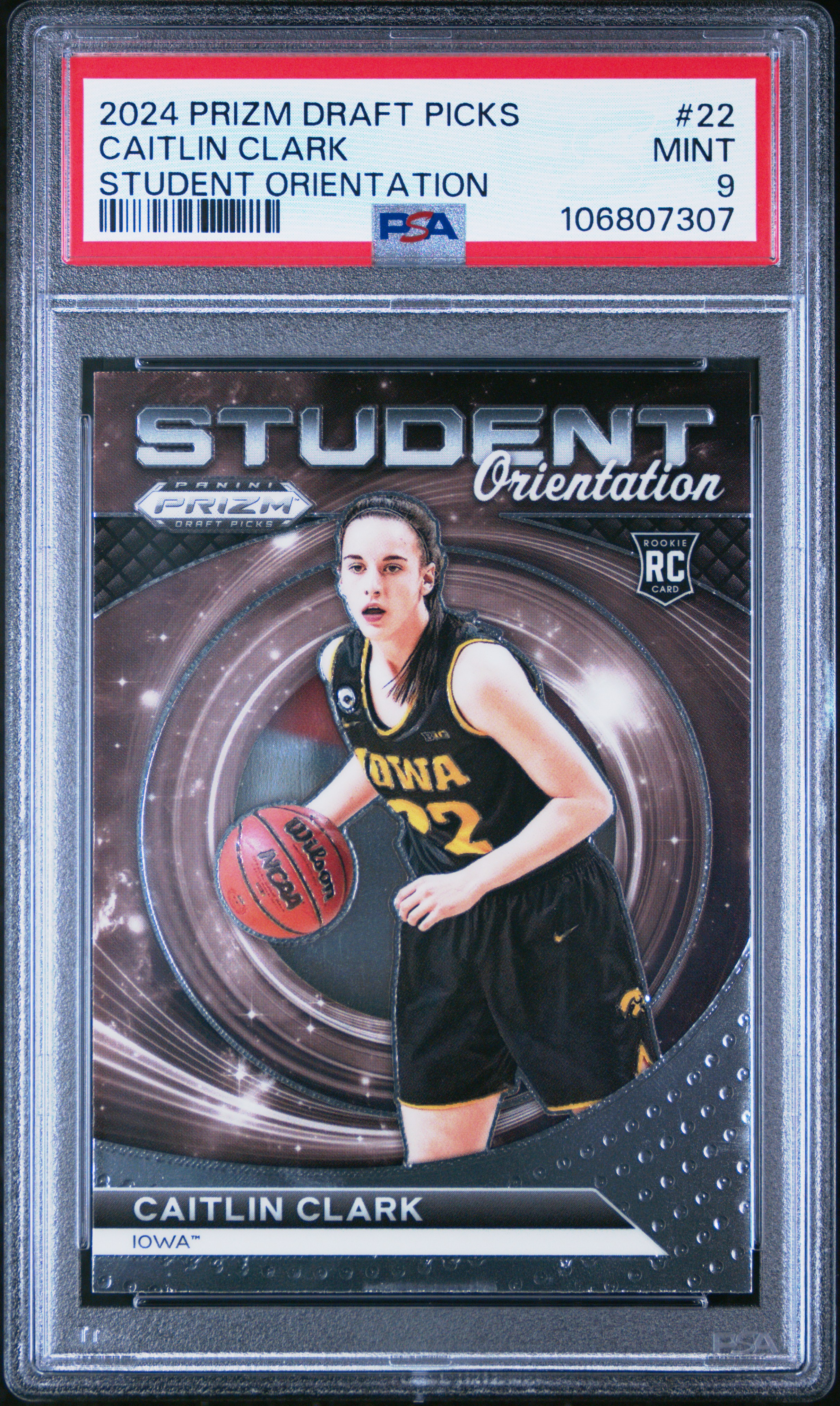 2024 Panini Prizm Draft Picks Student Orientation Caitlin Clark #22 Mint 9 front