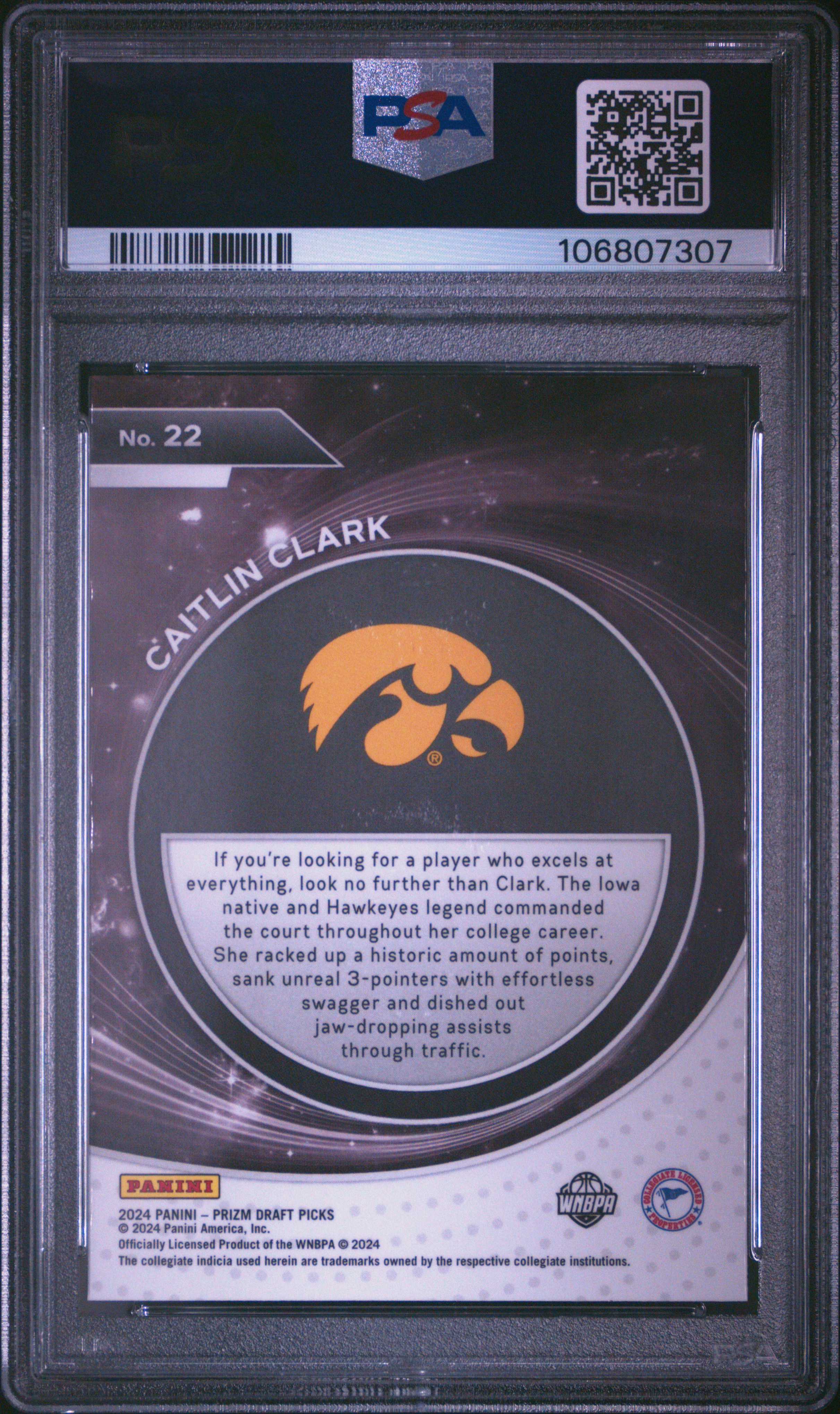 2024 Panini Prizm Draft Picks Student Orientation Caitlin Clark #22 Mint 9 back