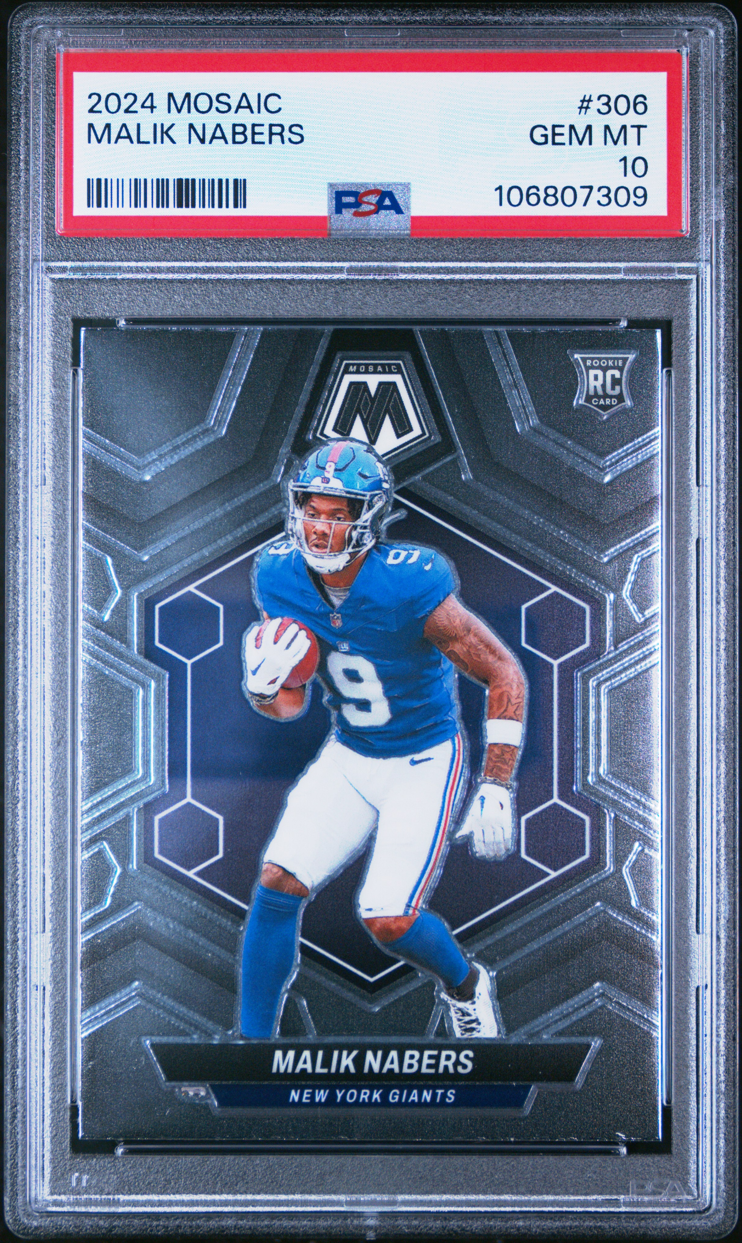 2024 Panini Mosaic Malik Nabers #306 Gem Mt 10 front