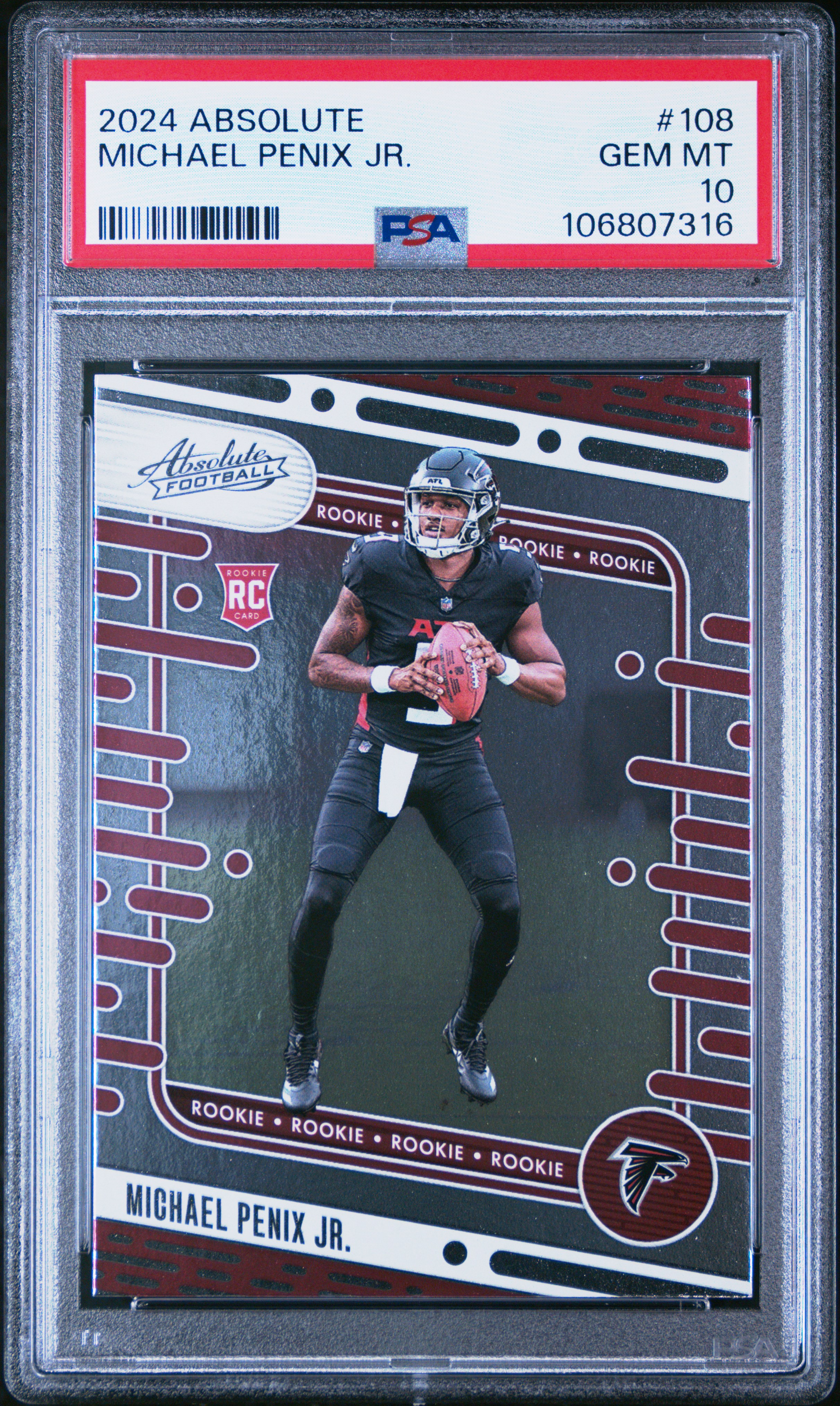 2024 Panini Absolute Michael Penix Jr. #108 Gem Mt 10 front