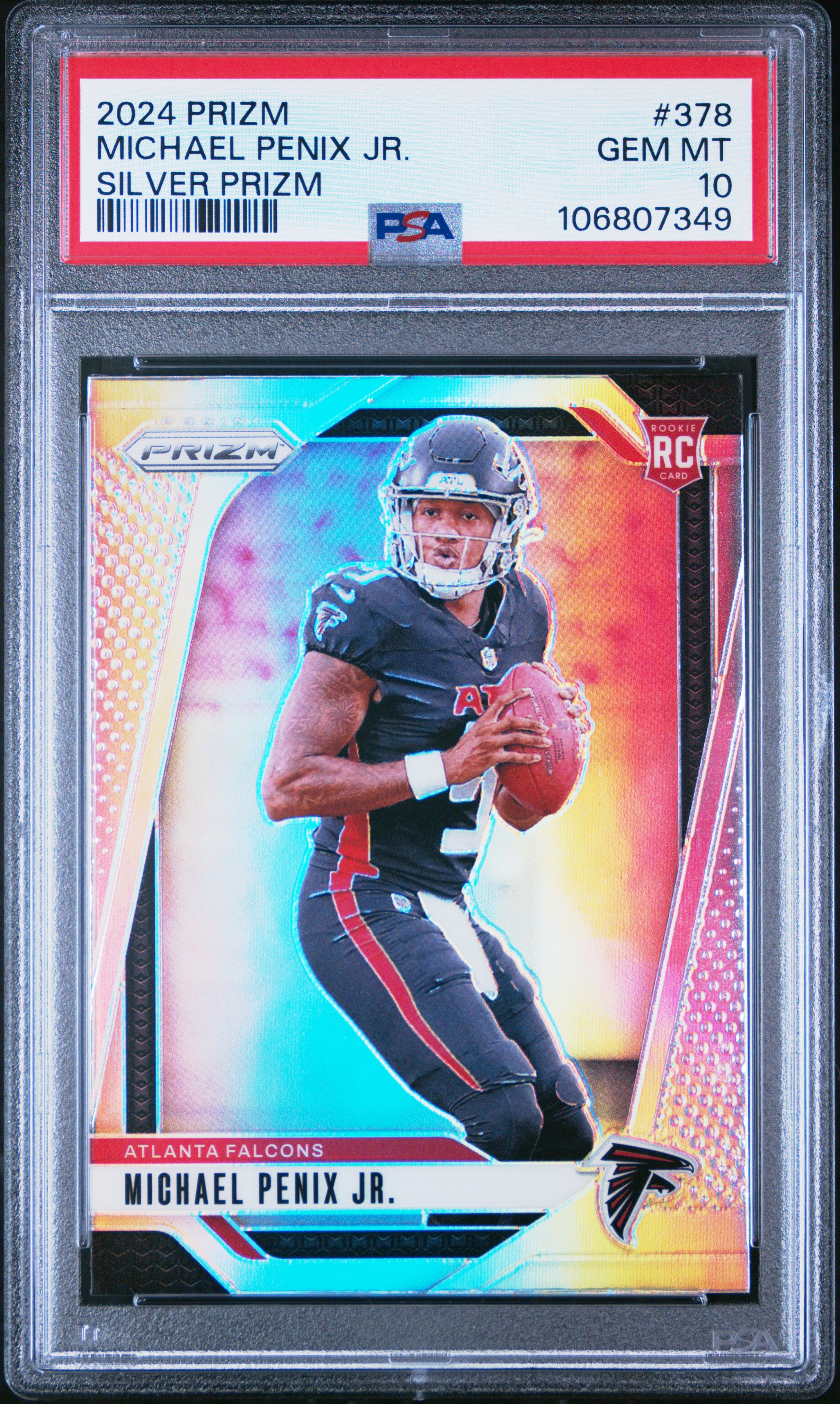 2024 Panini Prizm Michael Penix Jr. #378 (Silver Prizm) Gem Mt 10 front